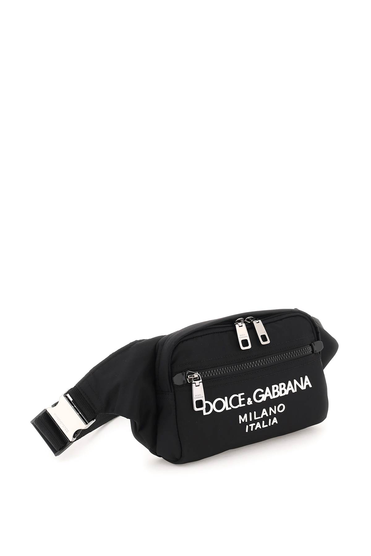 Shop Dolce & Gabbana Nylon Beltpack Bag With Logo In Nero