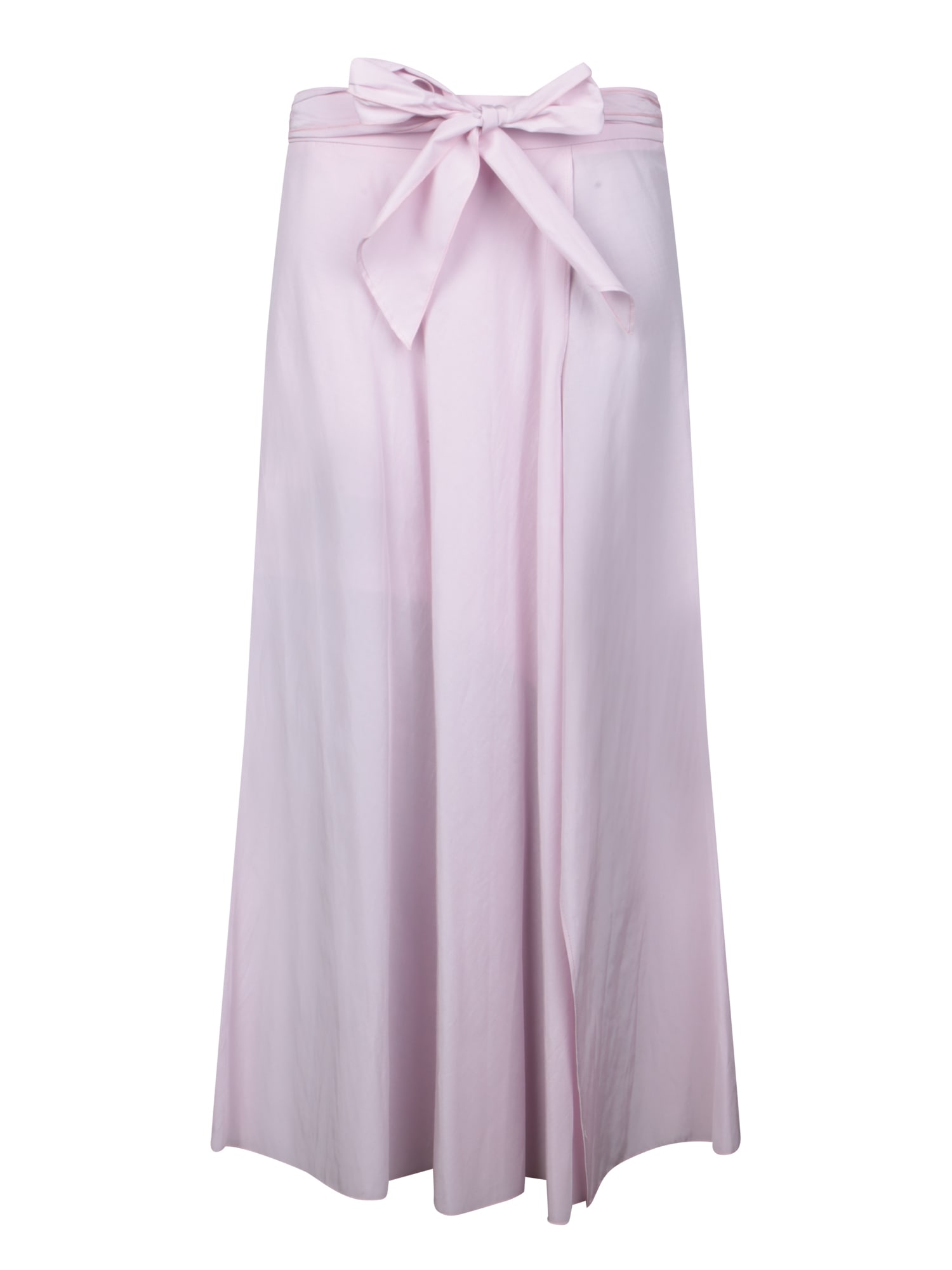 Forte_Forte Long Wrapover Taffeta Pink Skirt