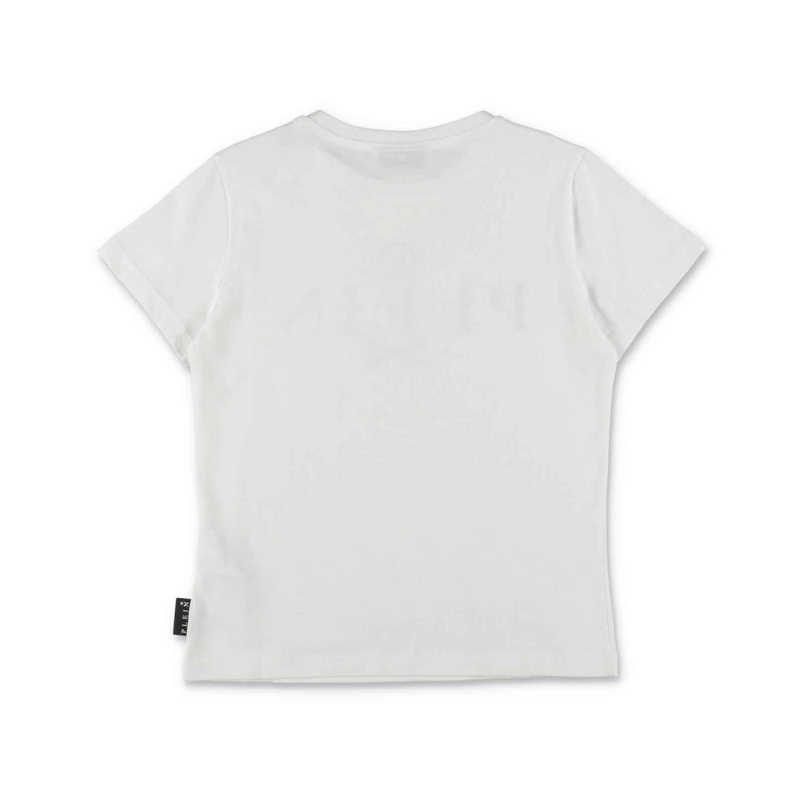 Shop Philipp Plein Junior Philipp Plein T-shirt Bianca In Jersey Di Cotone Bambino In Bianco