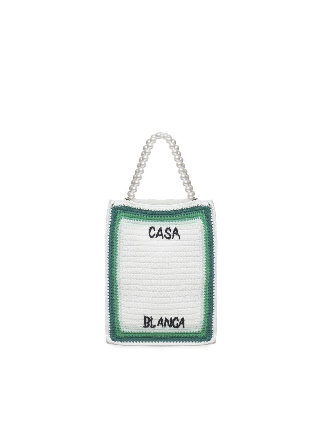 Shop Casablanca Crochet Logo Tote Bag In Green