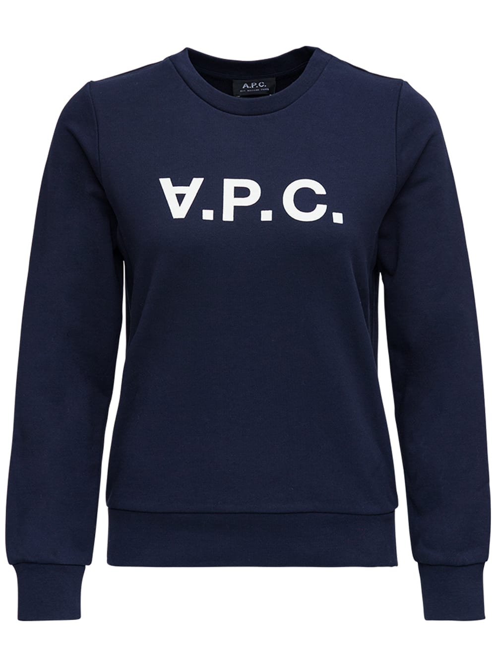 A.P.C. Blue Cotton Sweatshirt With Logo Print