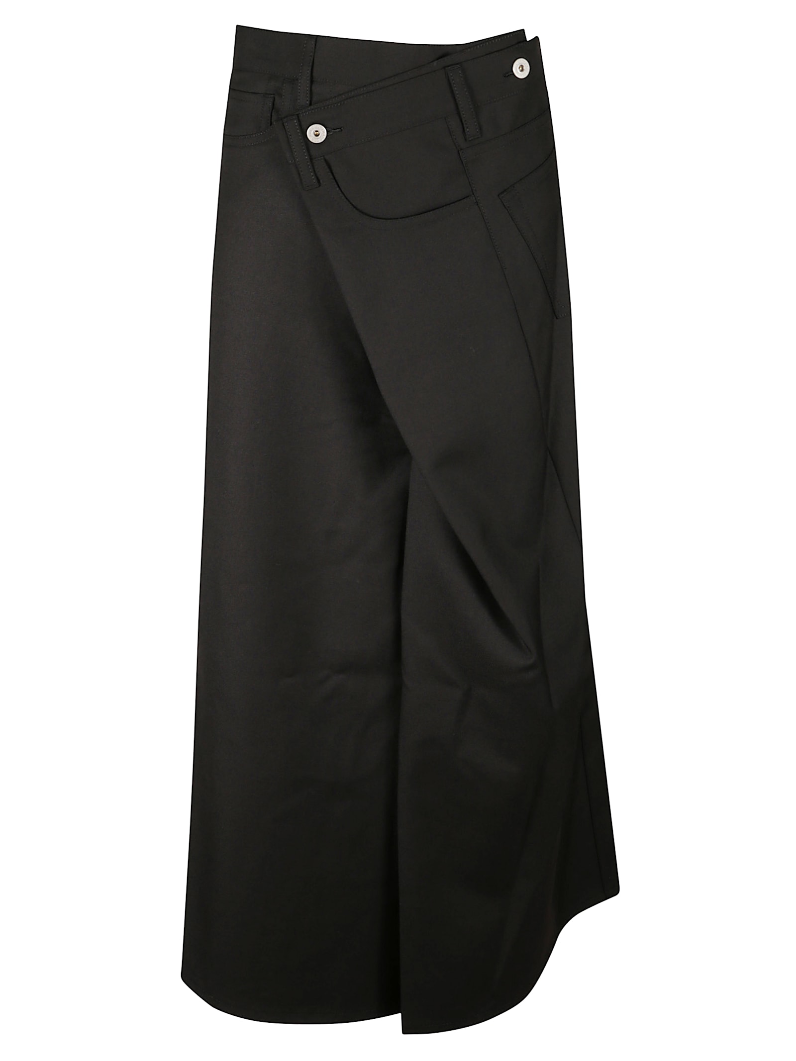 Junya Watanabe Long Folded Skirt In Black