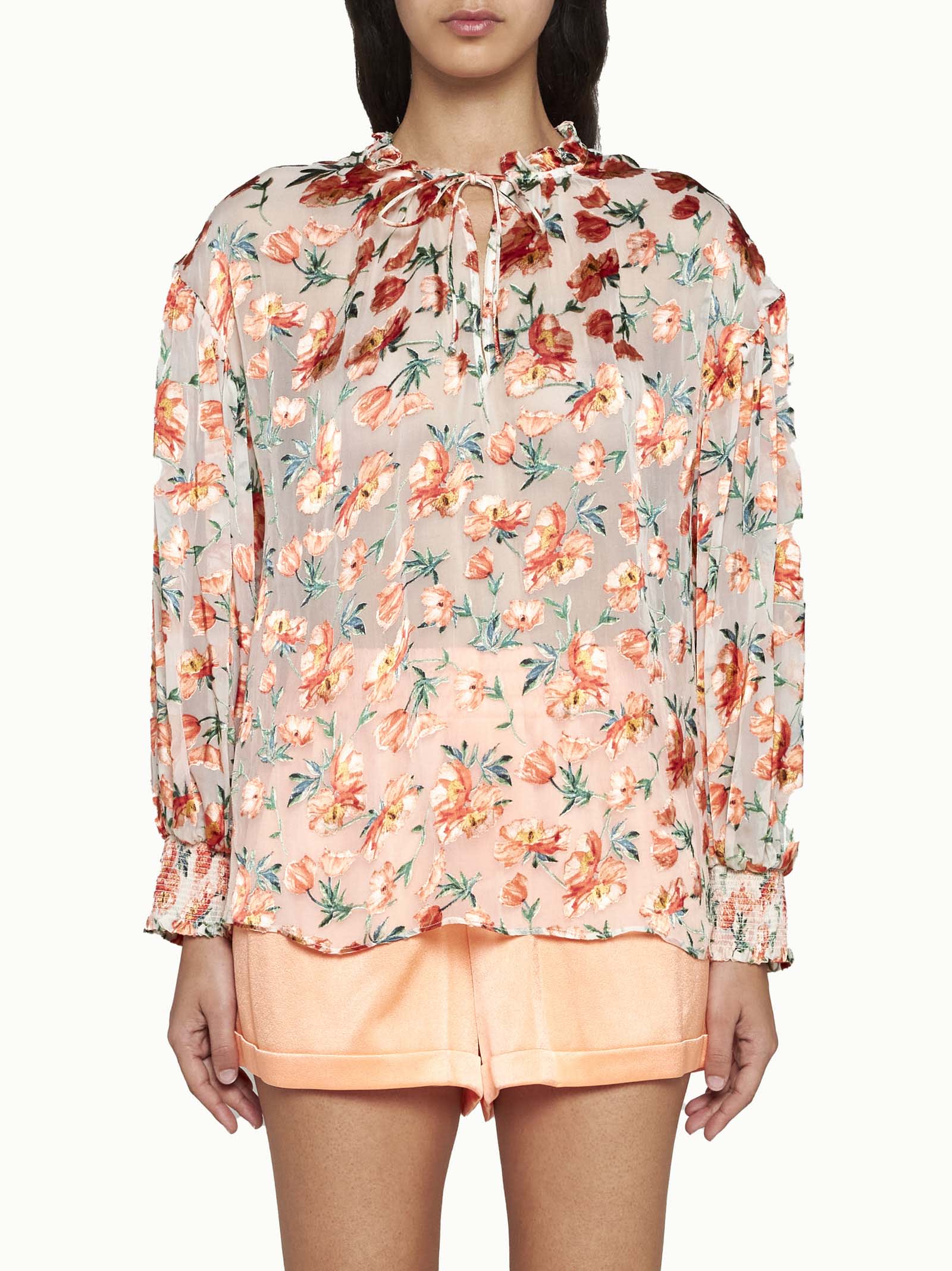 Shop Alice And Olivia Shirt In Falling For You Off White