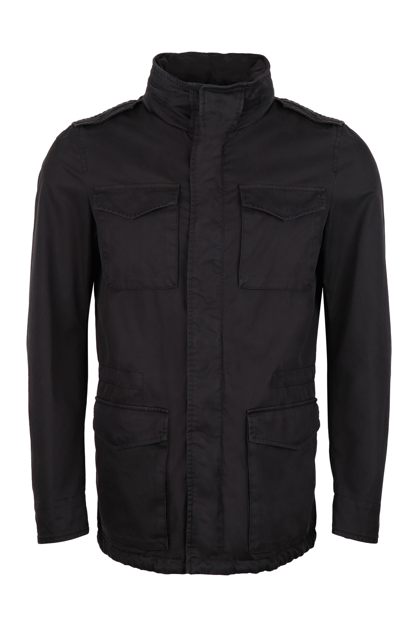 Herno Multi-pocket Cotton Jacket In Black