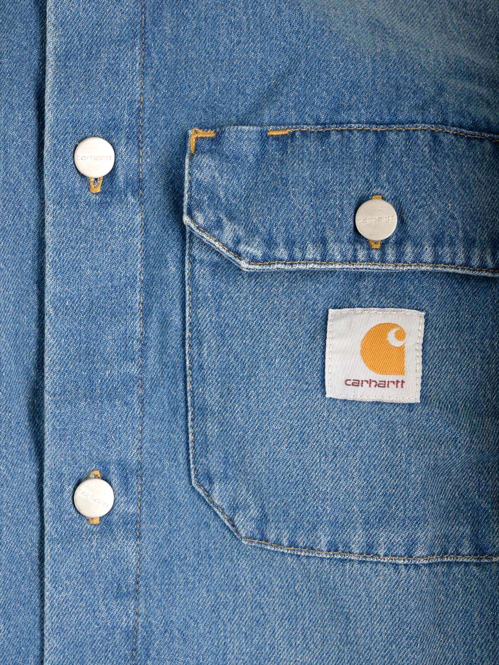 Shop Carhartt Harvey Denim Overshirt In Blu