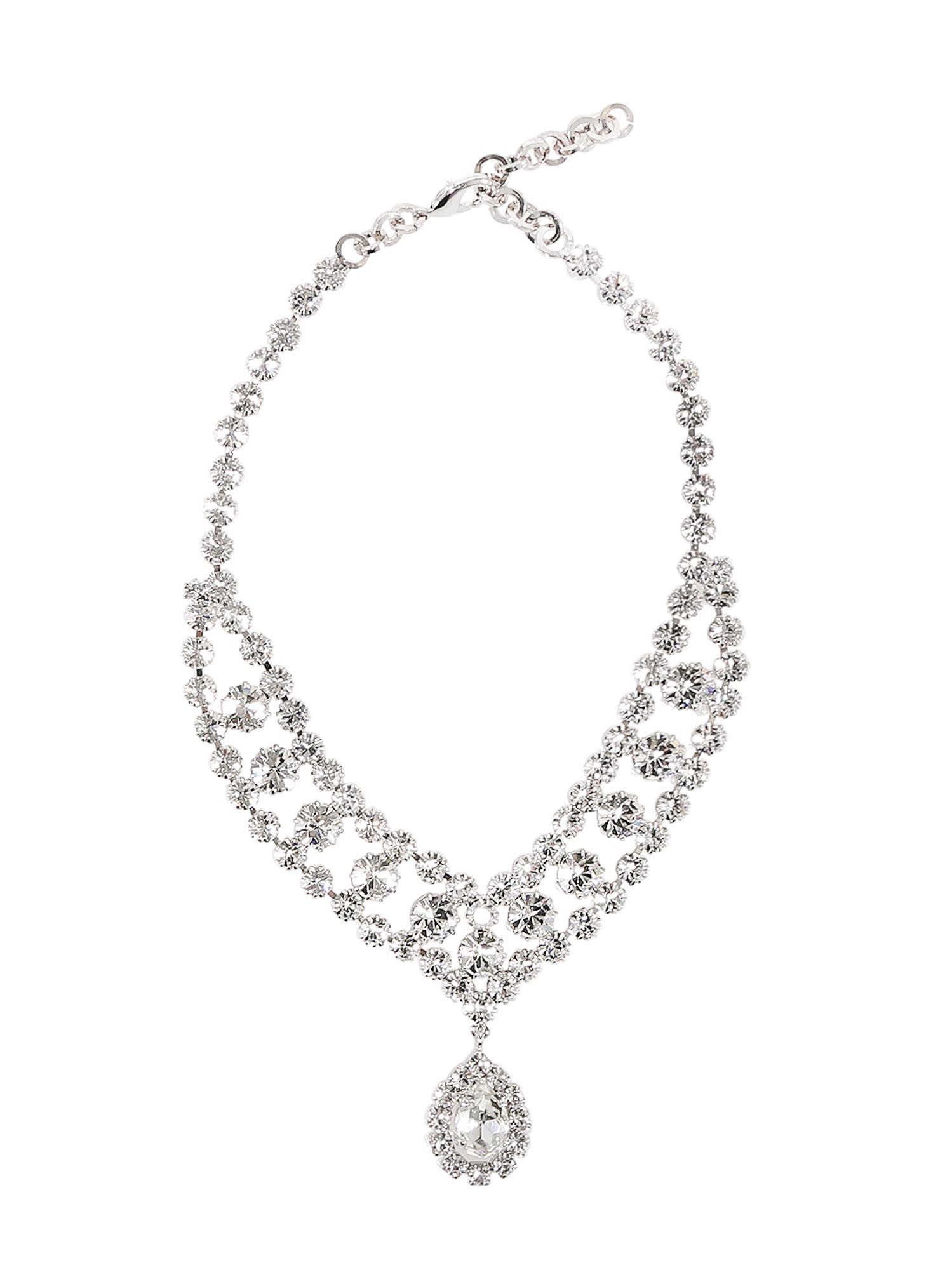 Shop Alessandra Rich Necklace In Silver