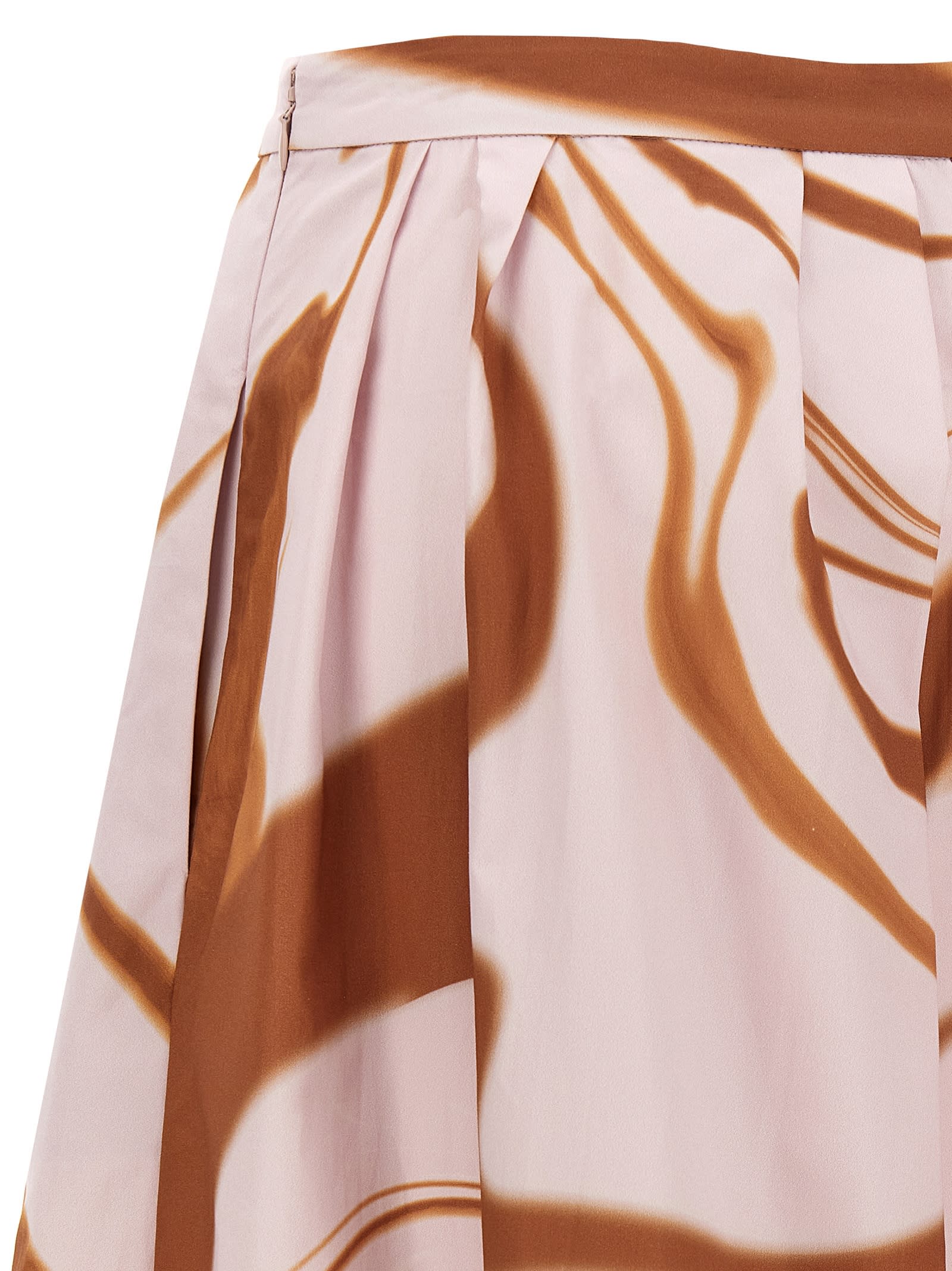 Dries Van Noten Printed Gathered Cotton Midi Skirt In Multicolor