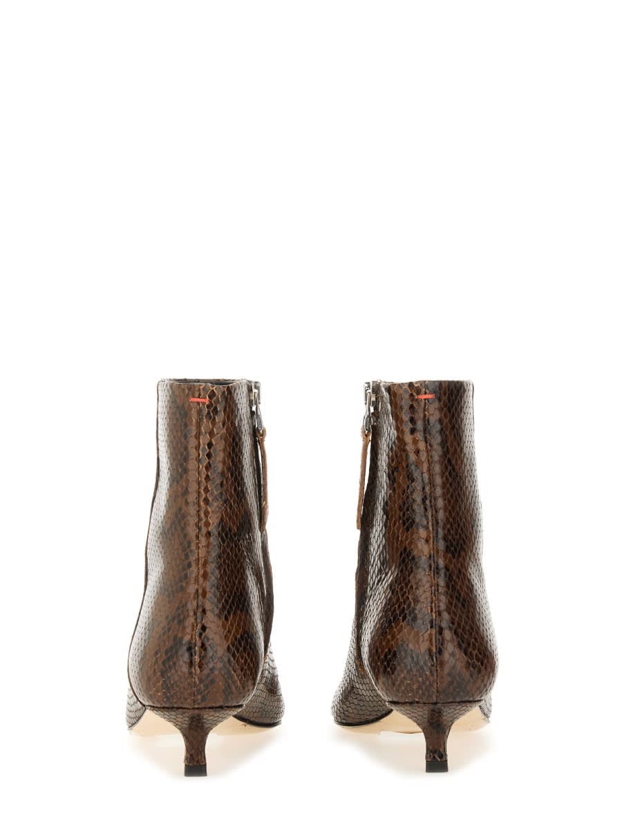 Aeyde Sofie Snake Print Calf Leather Moka In Brown