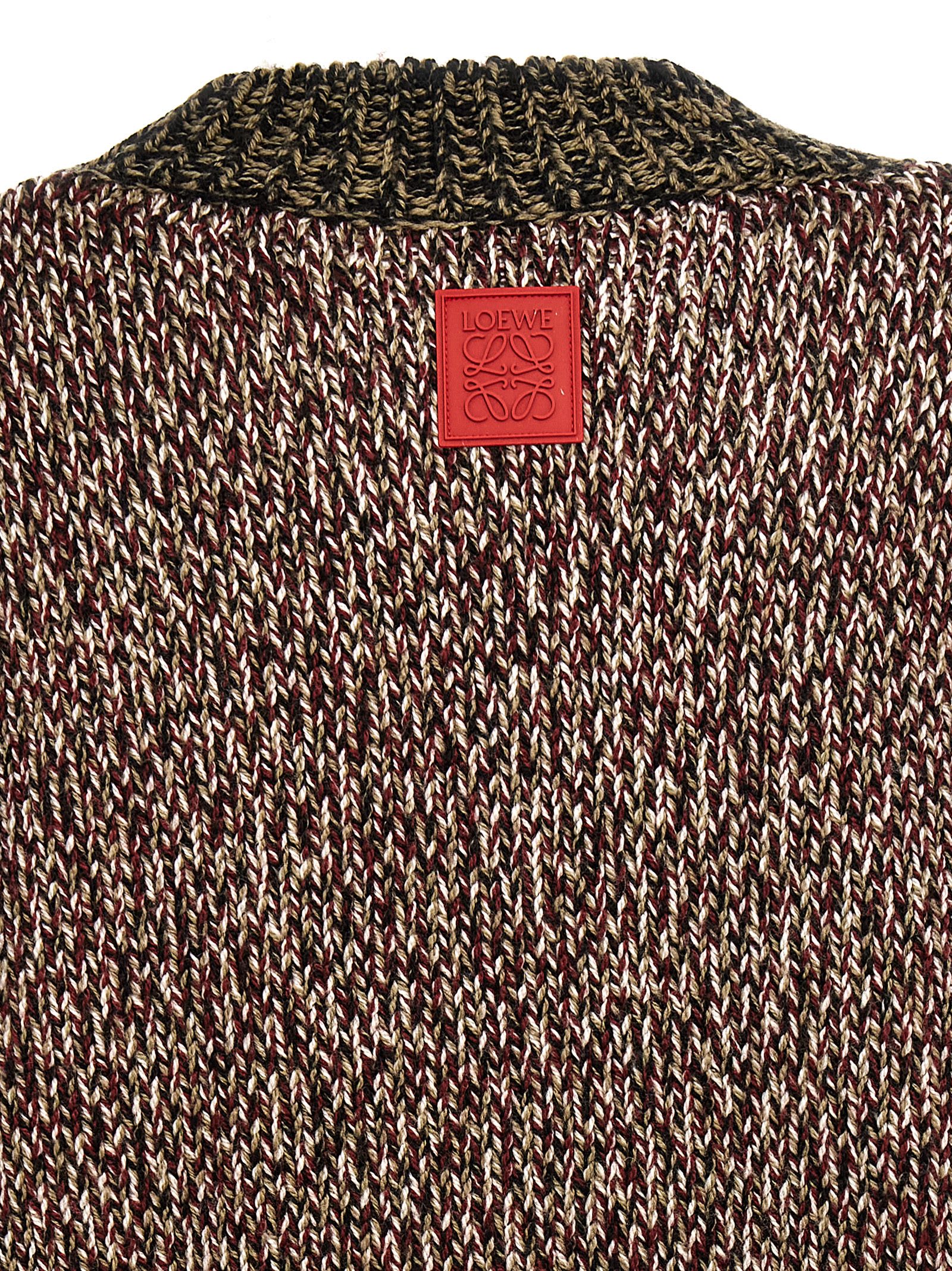 Shop Loewe Mouliné Wool Sweater In Multicolor