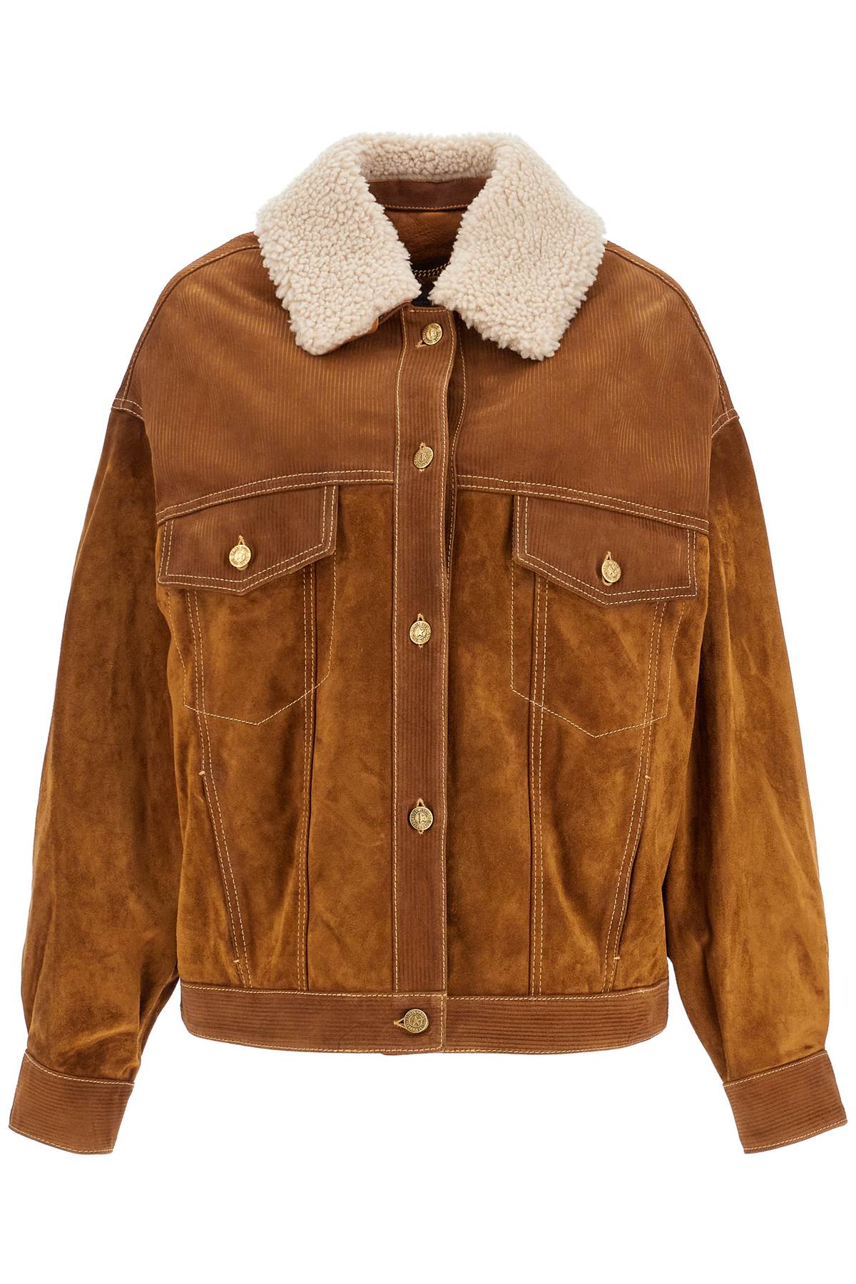 Shop Golden Goose Babette Leather Jacket In Tobacco Brown (brown)