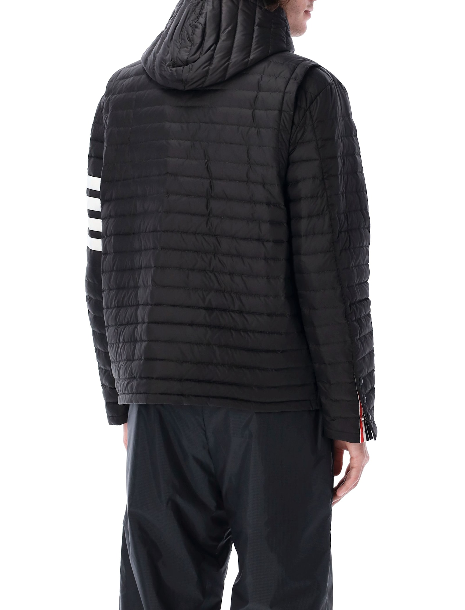 Shop Thom Browne Downfield Quilted Hooded Jacket In Black