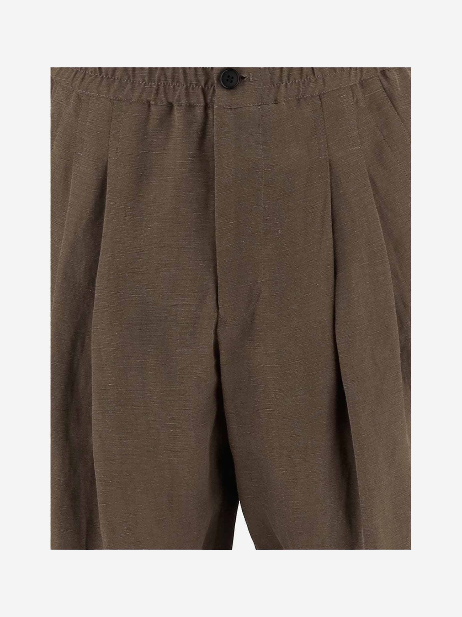 Giorgio Armani Linen Pants With Pleats
