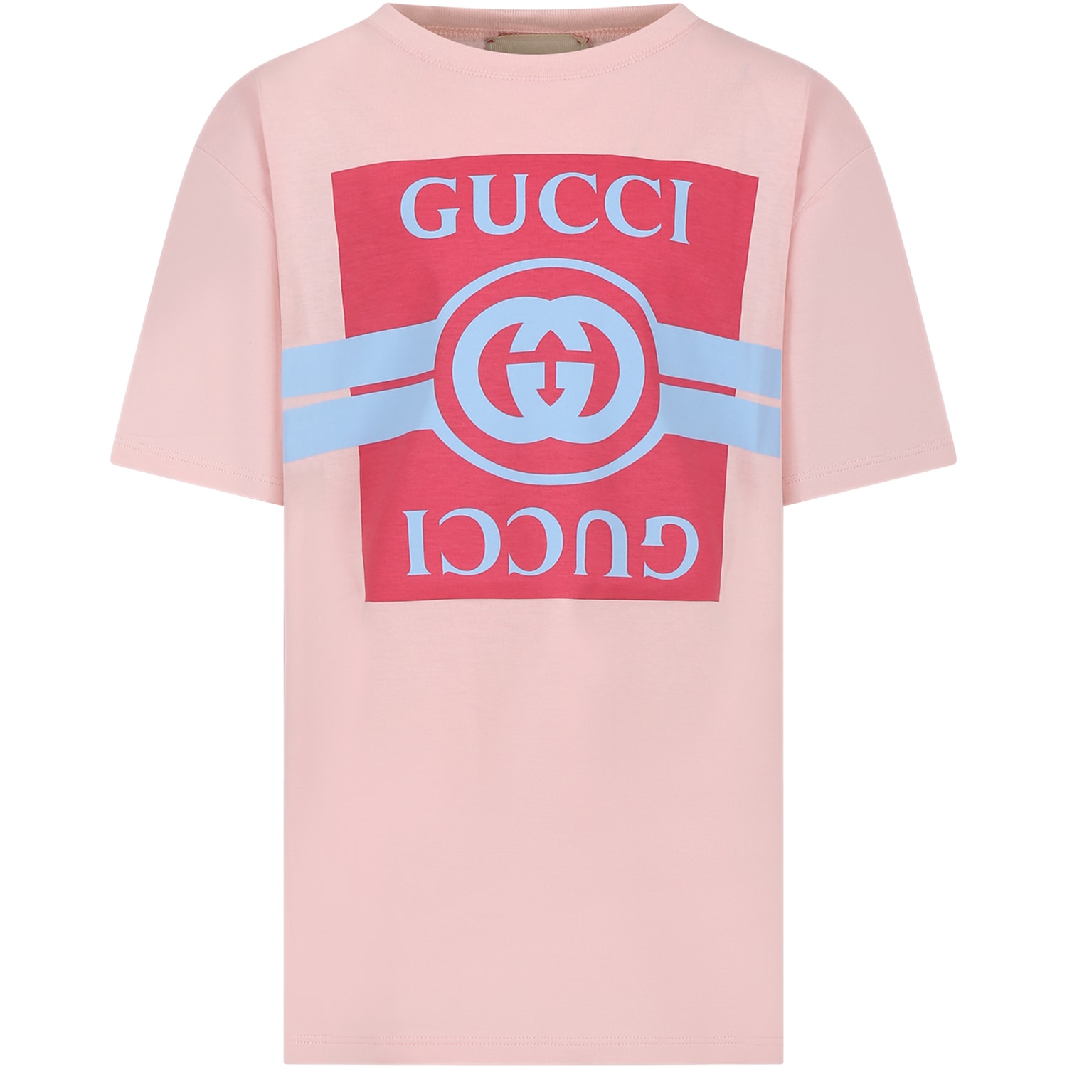 Shop Gucci Pink T-shirt For Girl With Double G