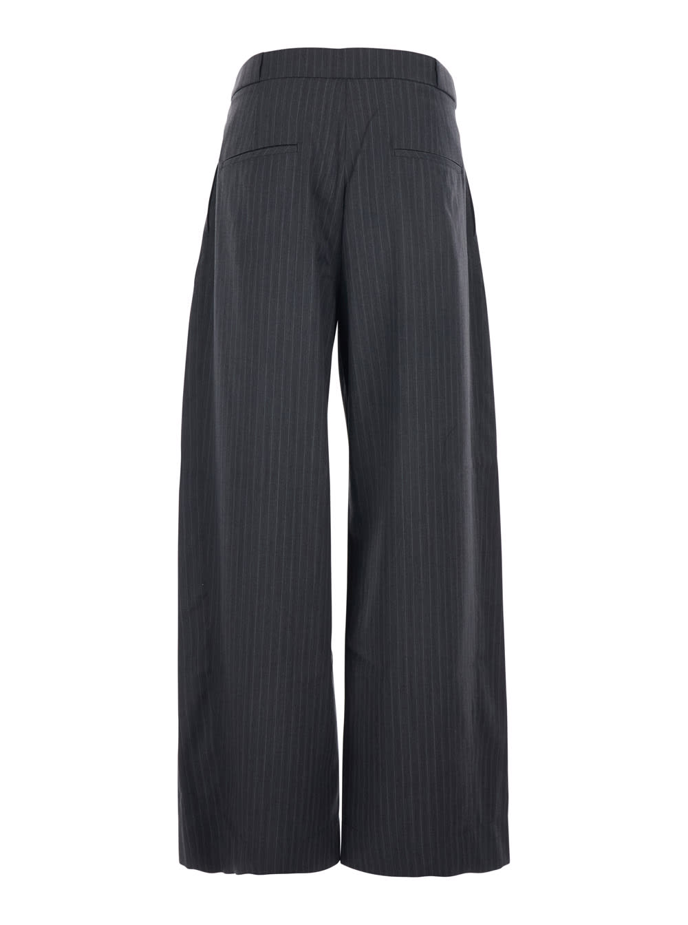 Tonywack Grey Pants With Front Pences And Pinstripe Motif In Wool Blend Man In Gray