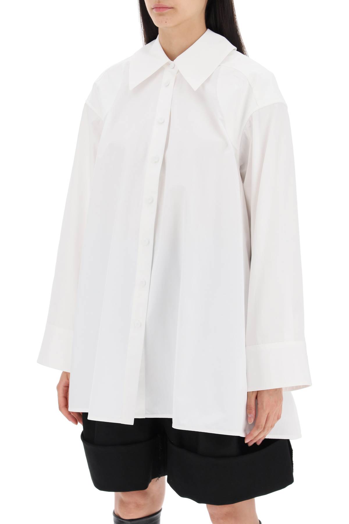 Shop Jil Sander Oversized Shirt With Double In Optic White (white)