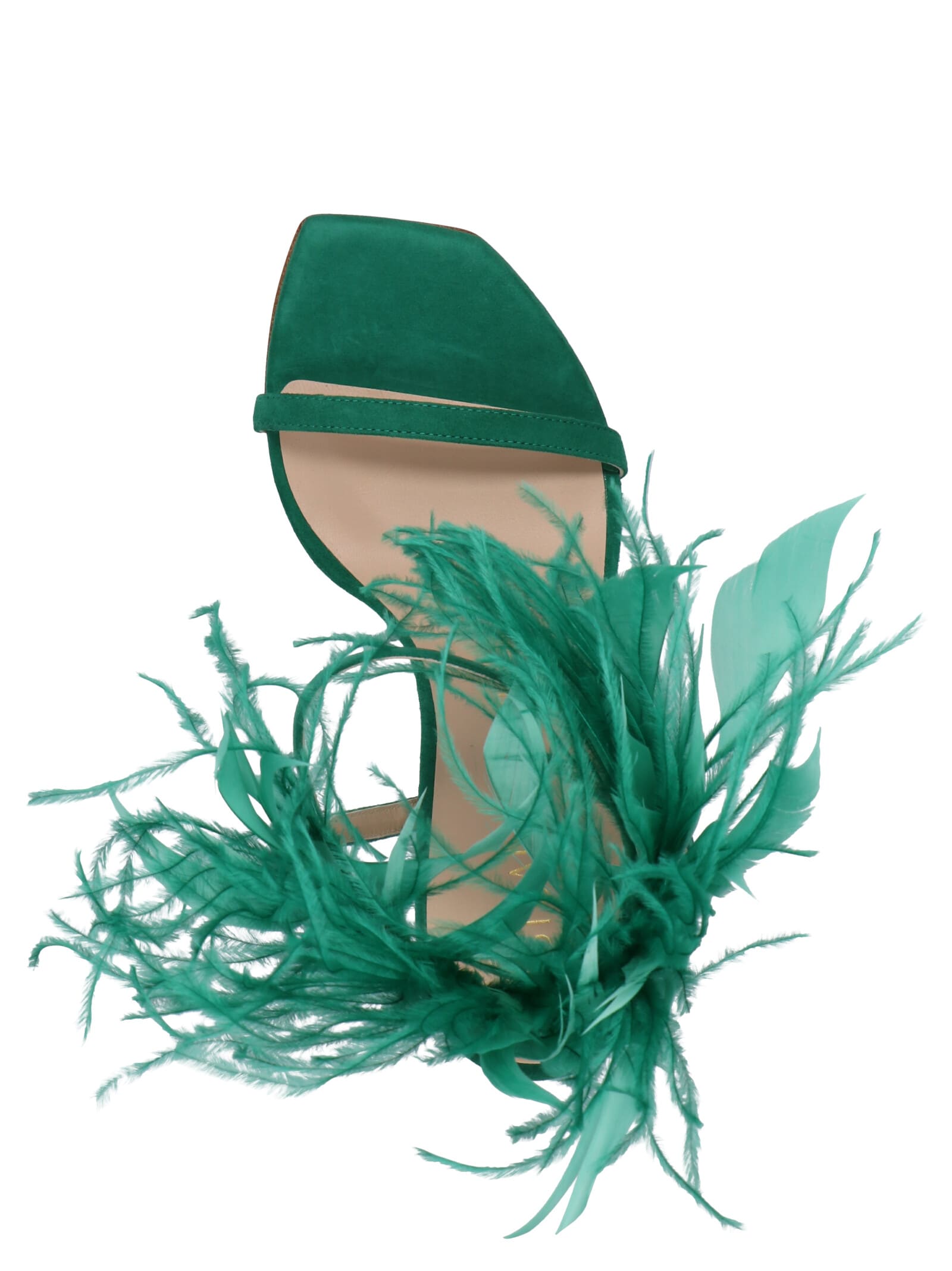 Shop Stuart Weitzman Plume Sandals In Green