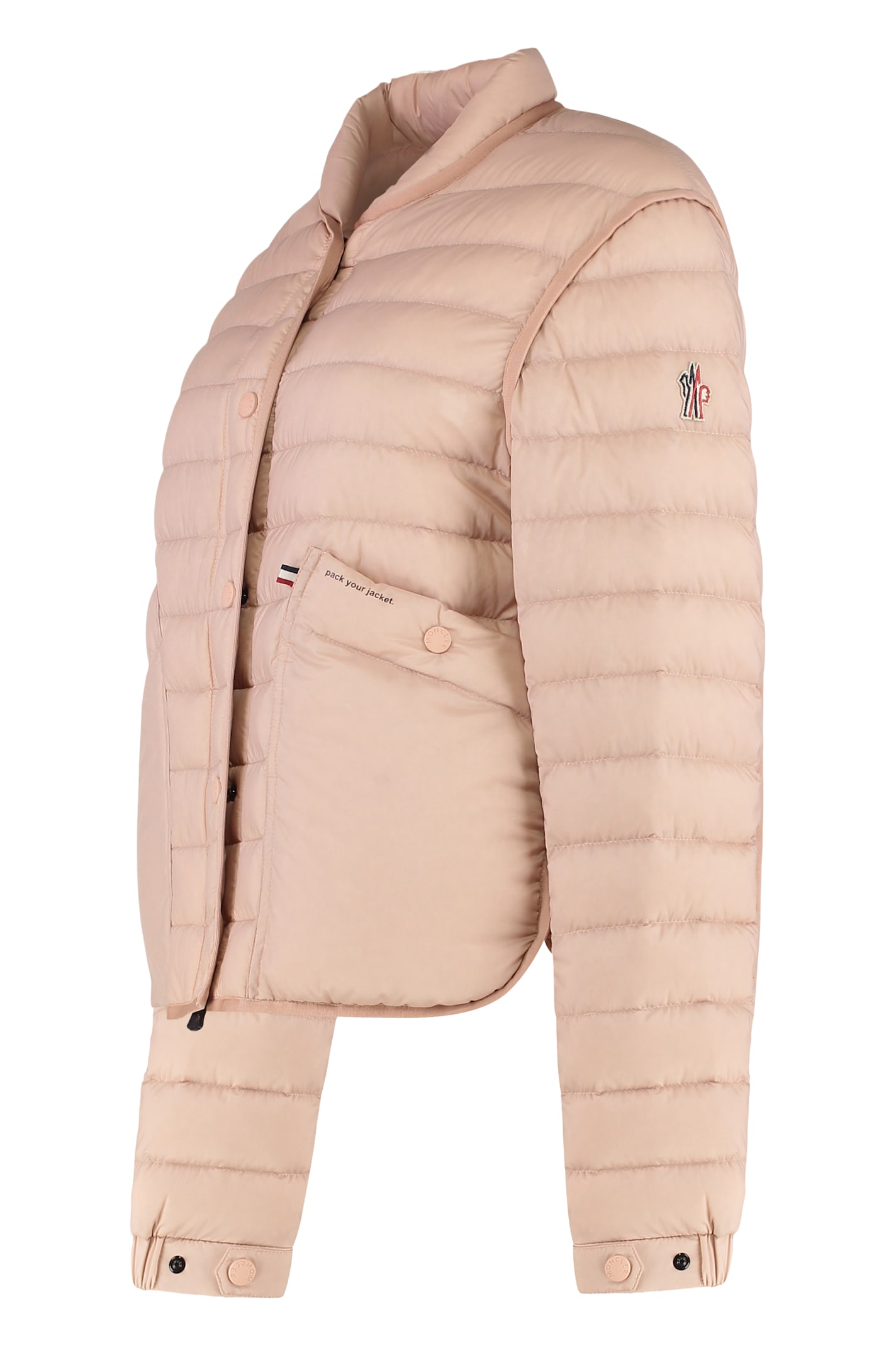 Moncler Grenoble Madulain Short Down Jacket In Pink