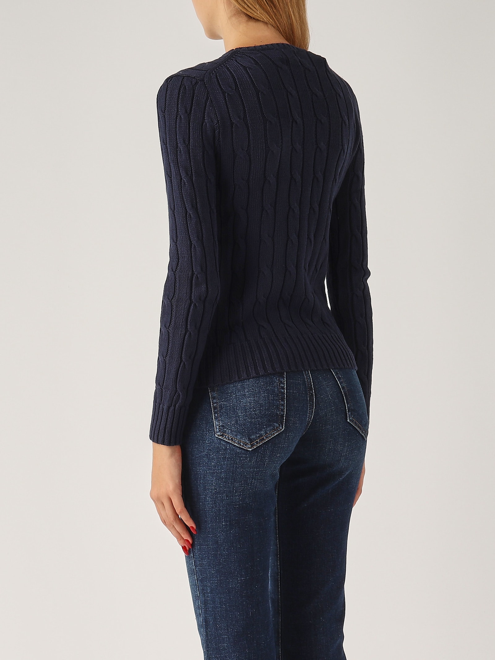 Shop Polo Ralph Lauren Cotton Sweater In Navy