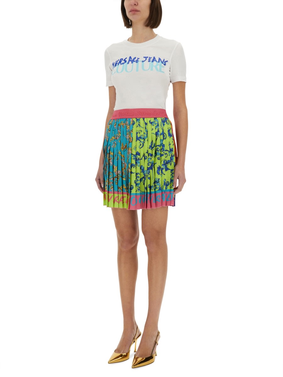 Versace Jeans Couture Graphic Print Crew Neck T-shirt In White