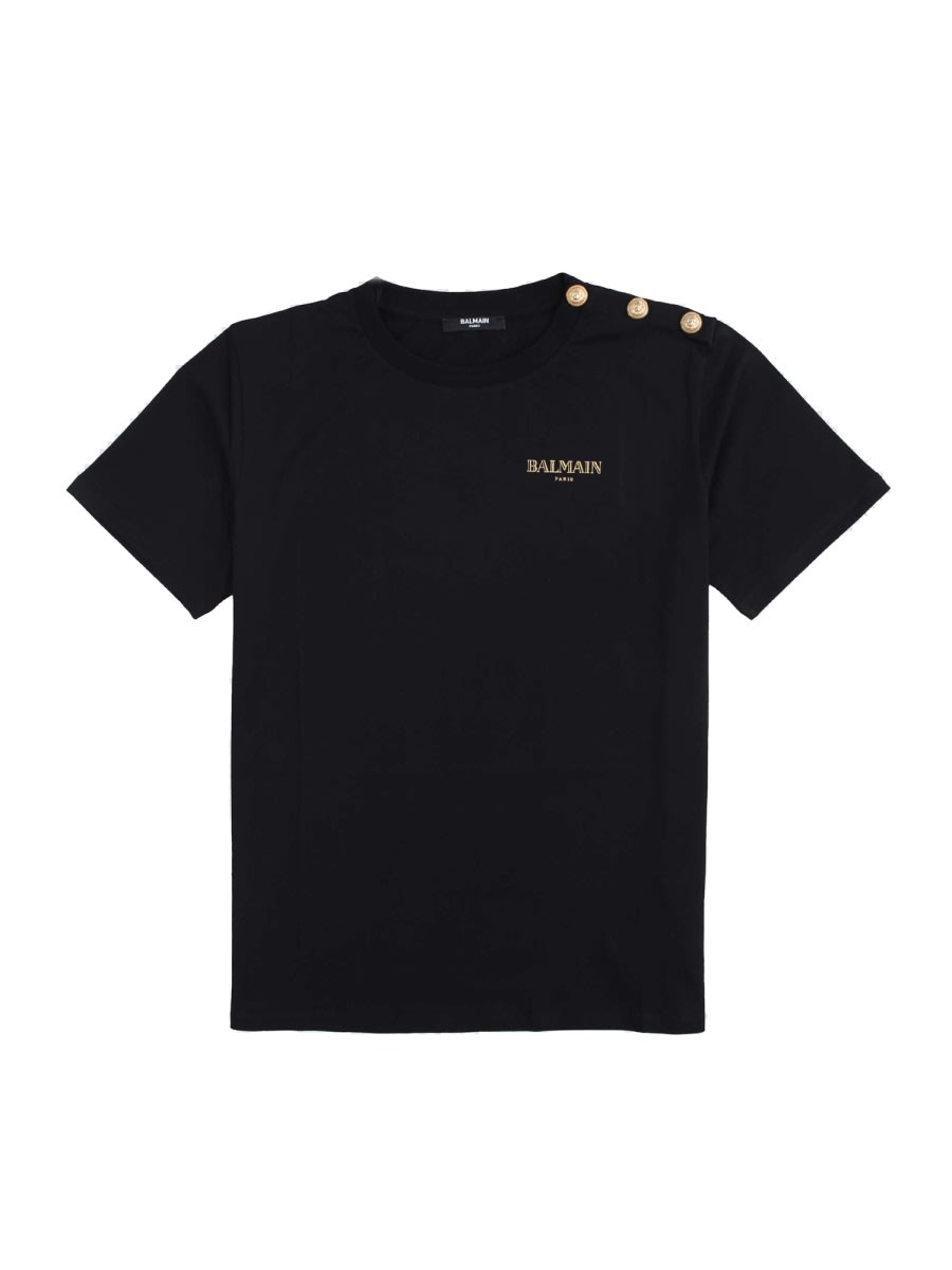 Balmain T-shirt With Logo In Black