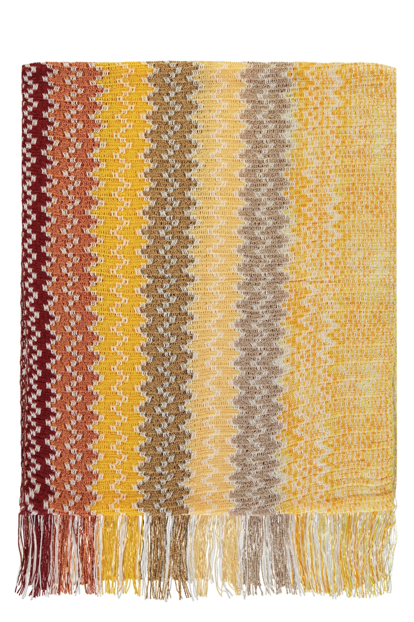 Shop Missoni Fringed Scarf In Multicolor