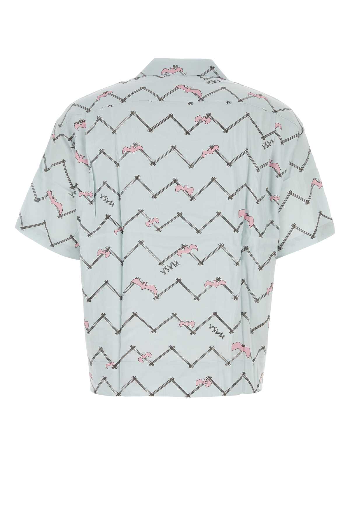 Shop Visvim Printed Rayon Copa Shirt In Ltblue