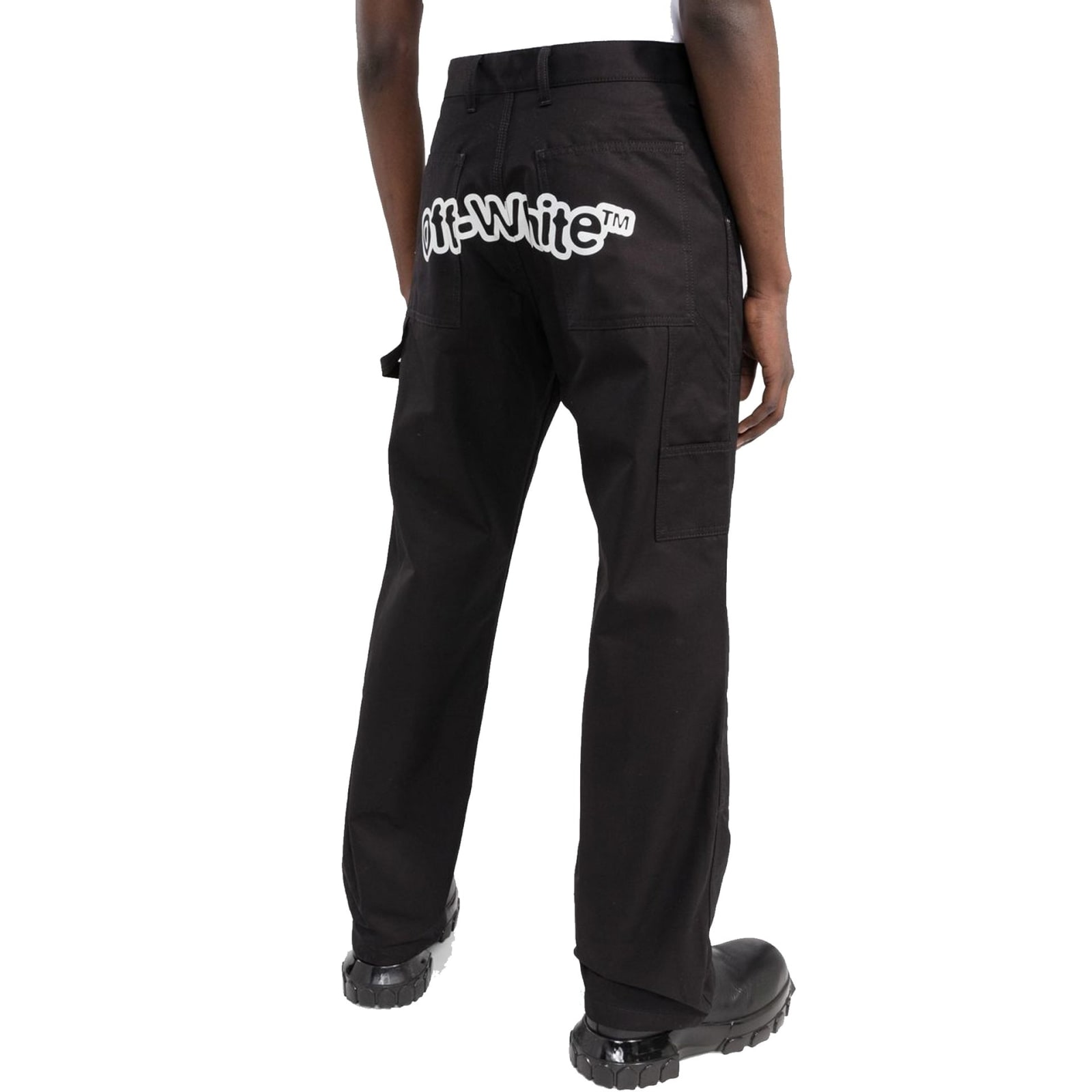 Shop Off-white Cargo Straight-leg Pants In Black