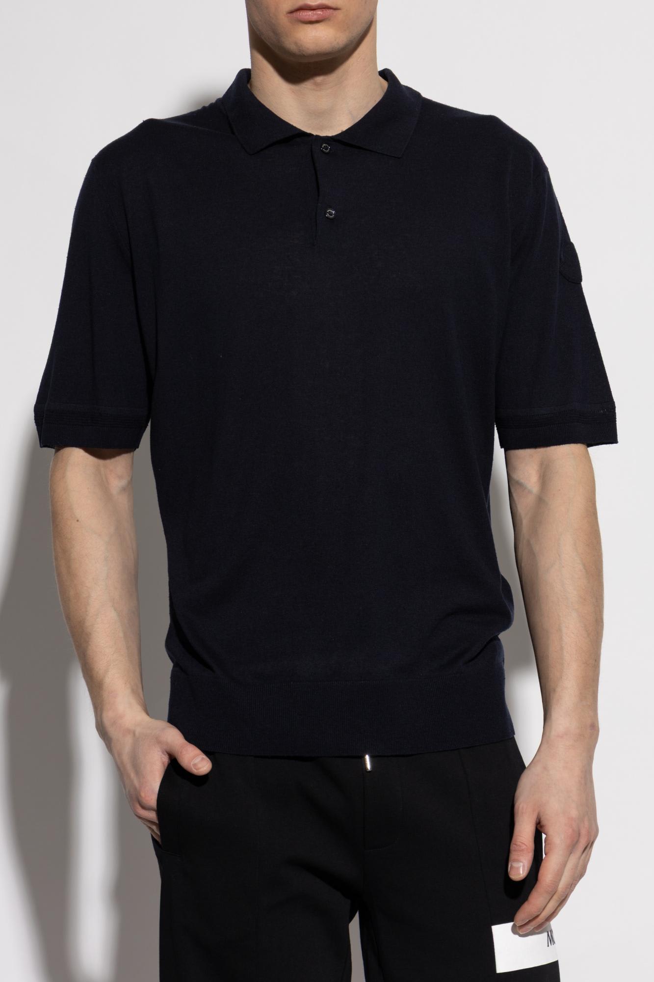 Moncler Logo-appliqué Polo Shirt In Blue
