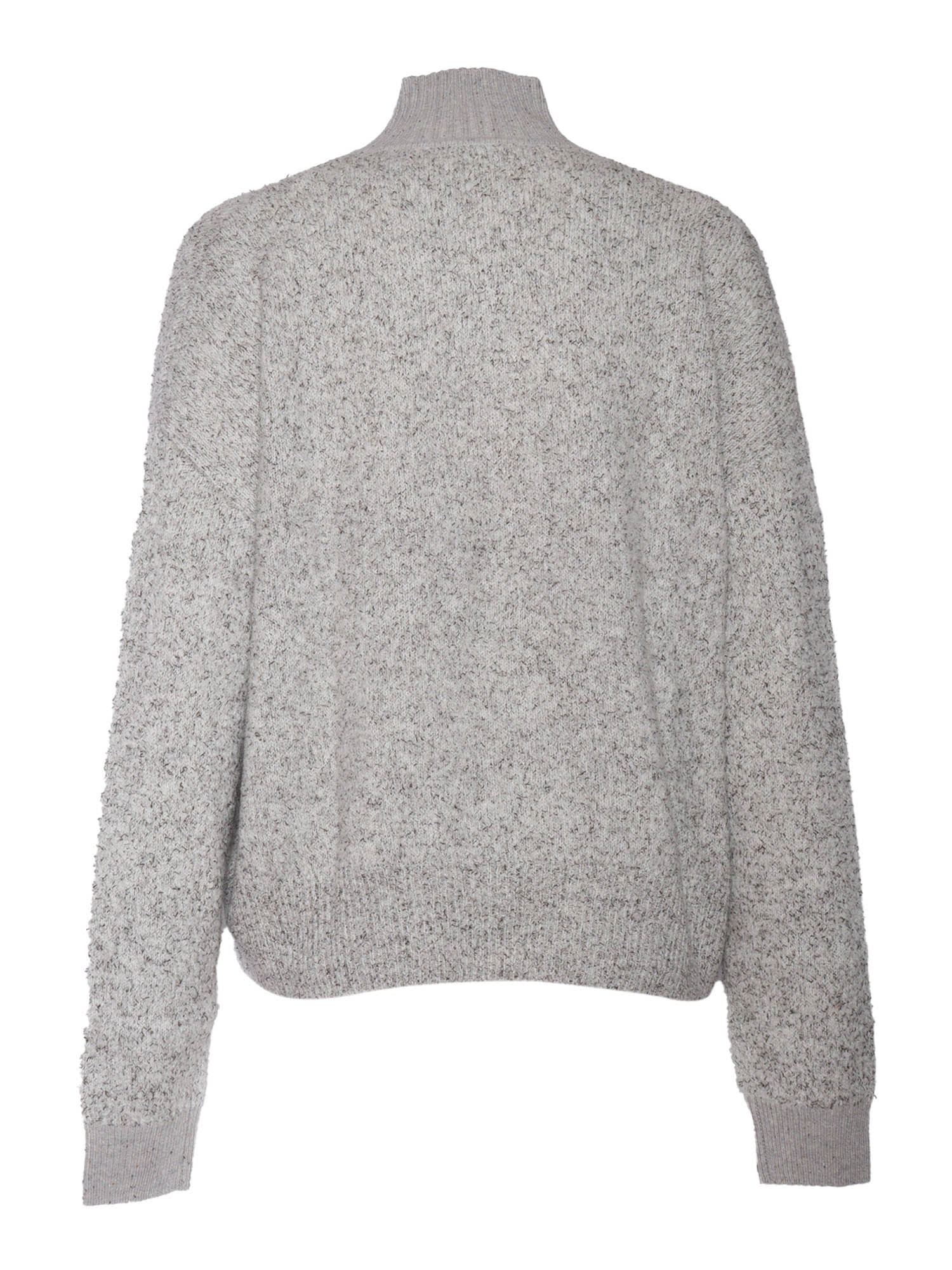 Shop Ballantyne Polo Neck Pullover In Grey