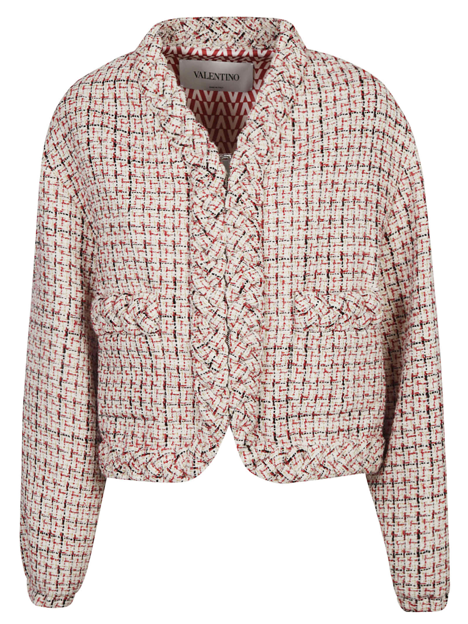 Valentino Woven Trimmed Tweed Jacket