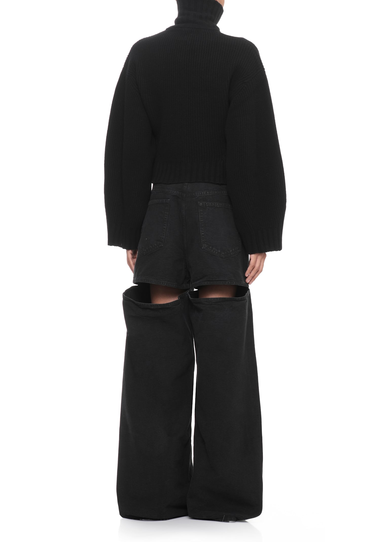 Attico Wool Cardigan In Black