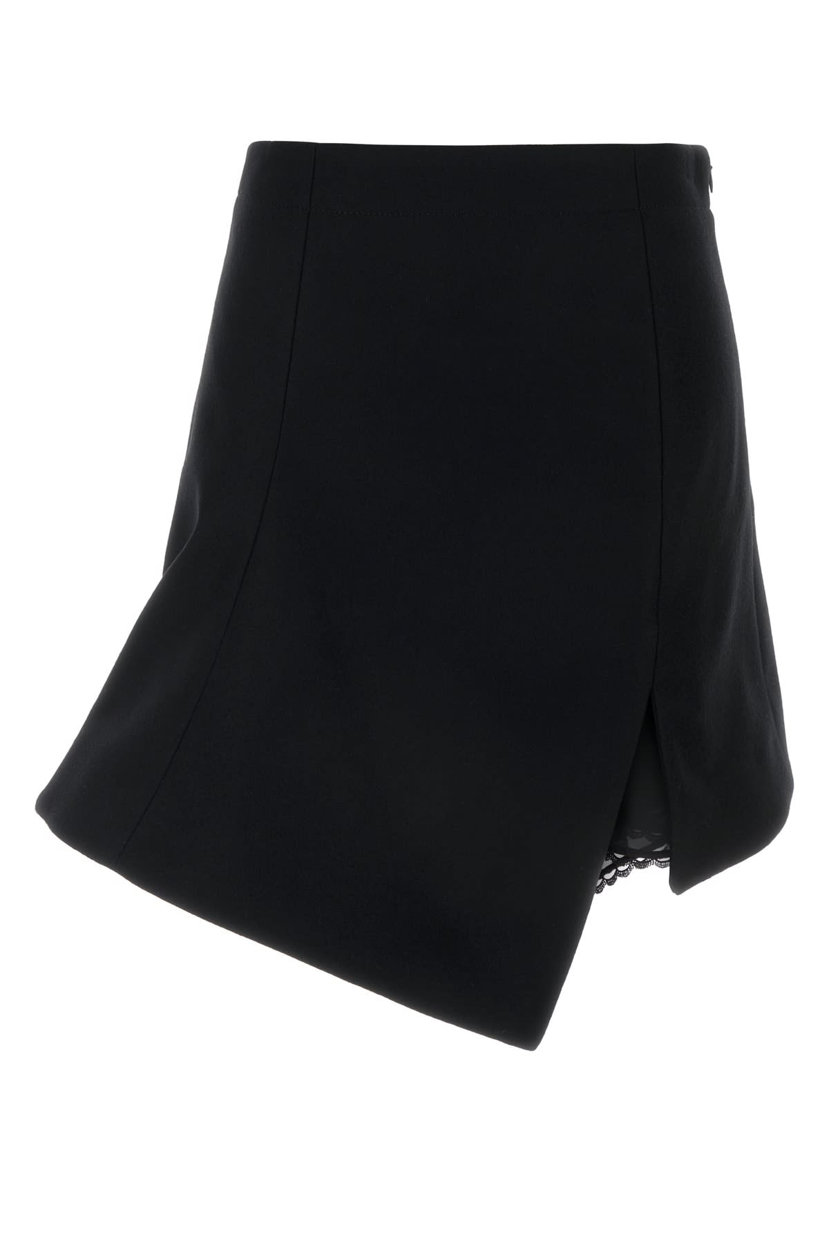 Shop Sacai Wool Melton Skirt In Black