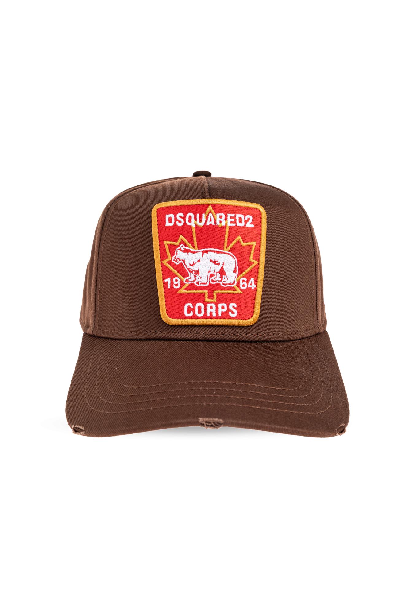 Dsquared2 Bear-maple Leaf Patch Cap In Brown