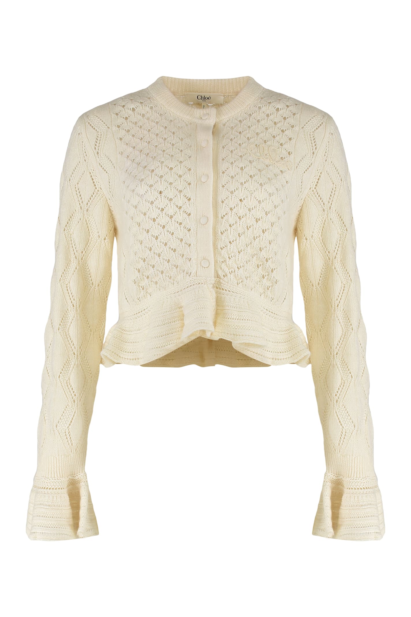 Chloé Cotton Blend Cardigan In Green