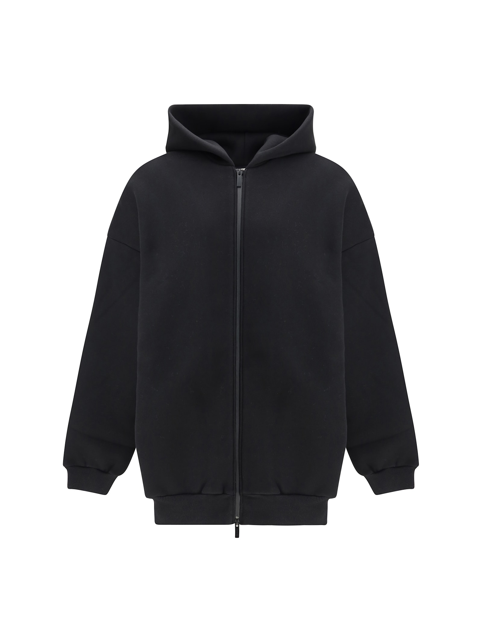 Fear Of God Full Zip-up Hoodie With Minimalist Design And Front Pocket In Black