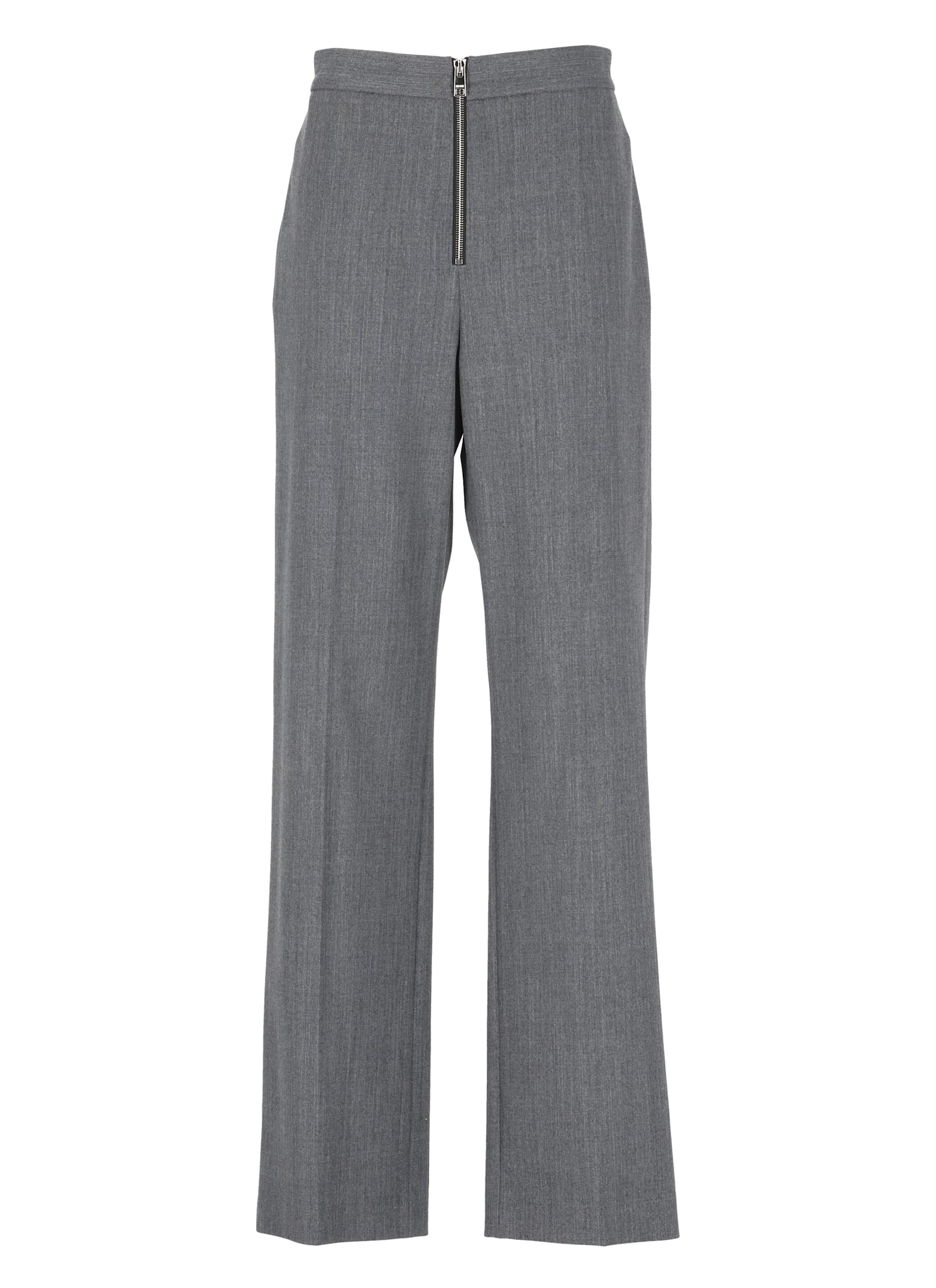 Shop Msgm Wool Blend Pants In Grey