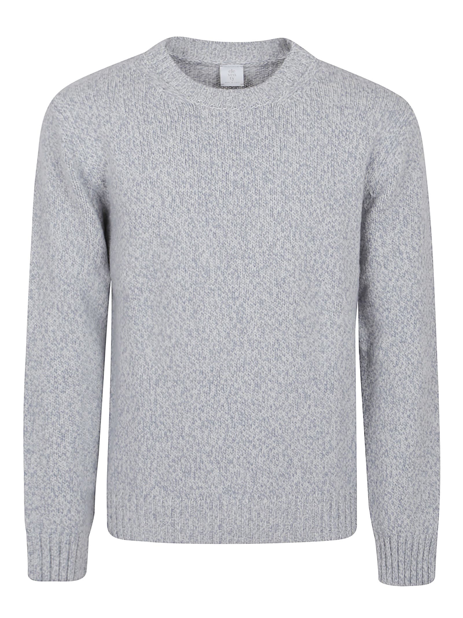Eleventy Heather Gray Crewneck Sweater With Ribbed Trim In Gray