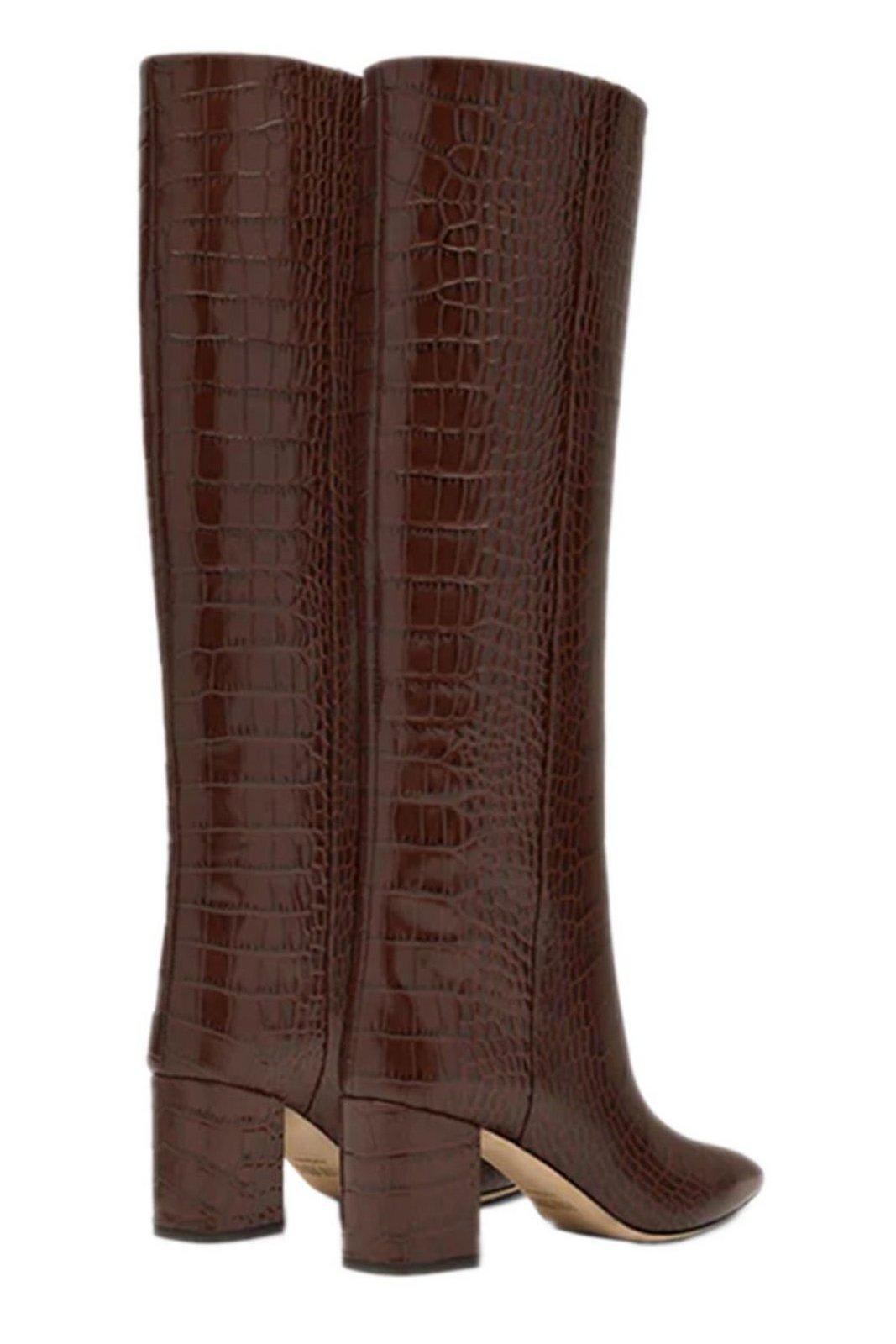 Shop Paris Texas Anja Embossed Knee-length Boots In Rosso