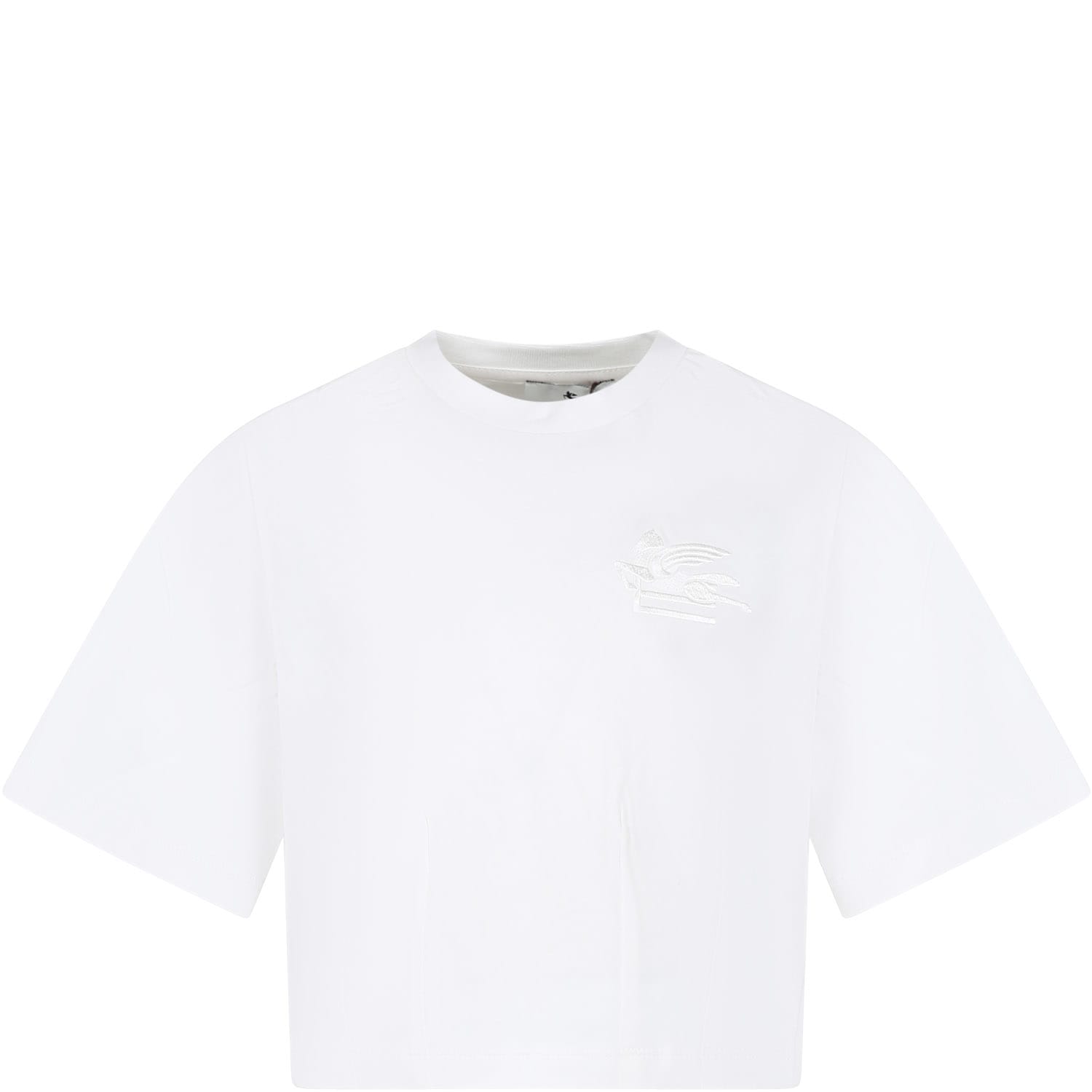 Shop Etro White T-shirt For Girl With Logo