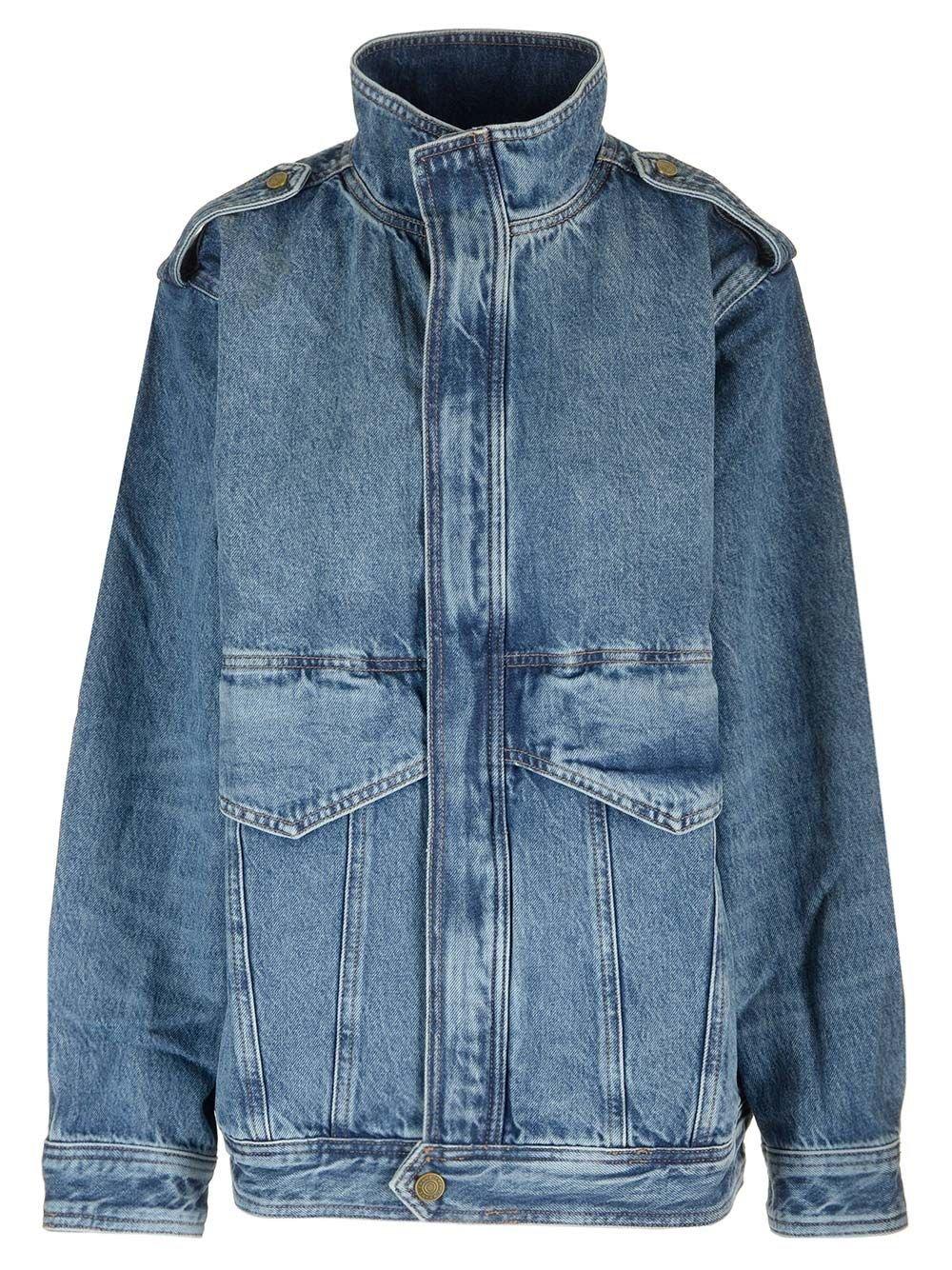 Shop Frame Denim Power Jacket In Luxor