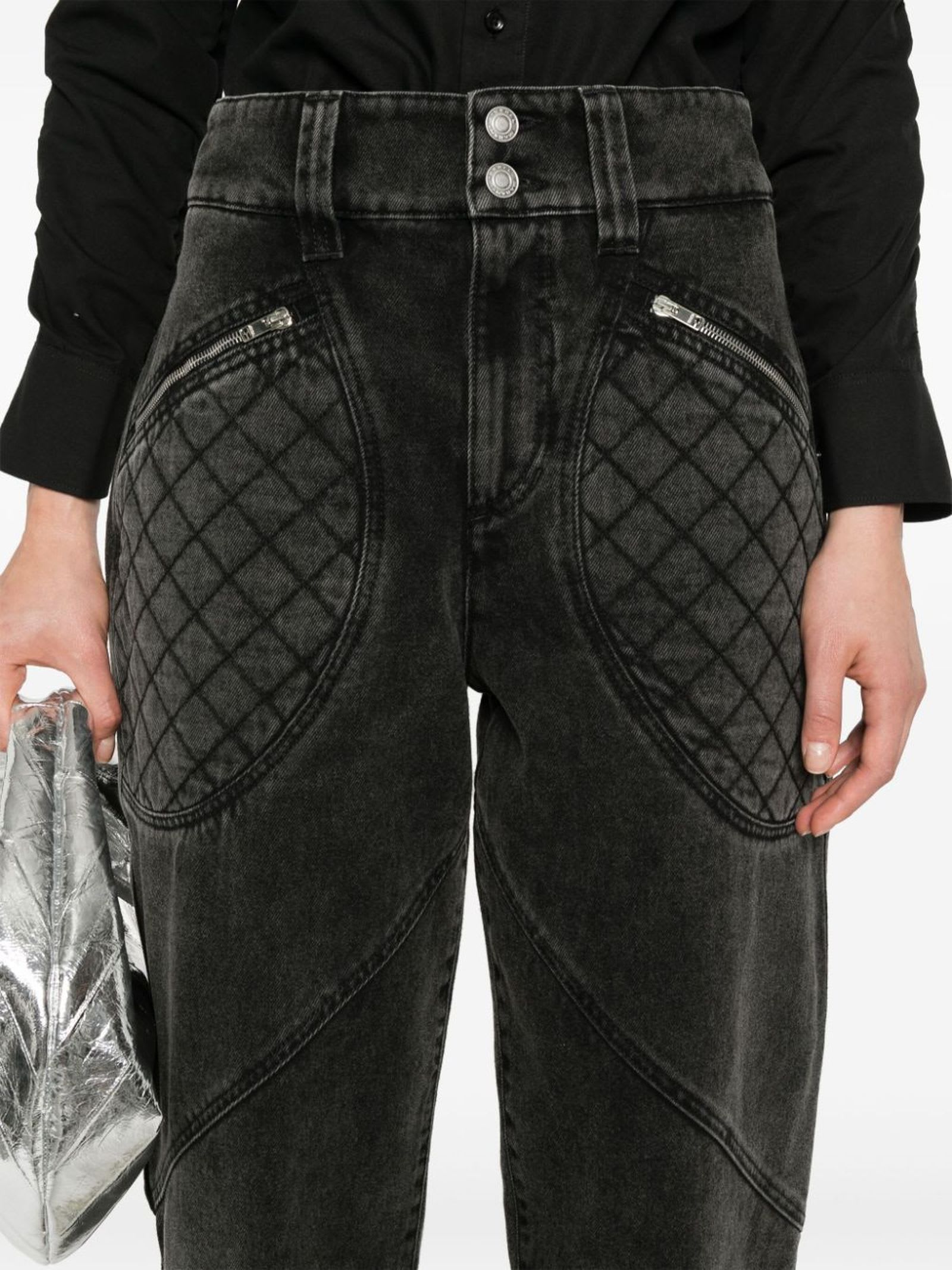 Shop Isabel Marant Dark Grey Catarina Tapered Jeans