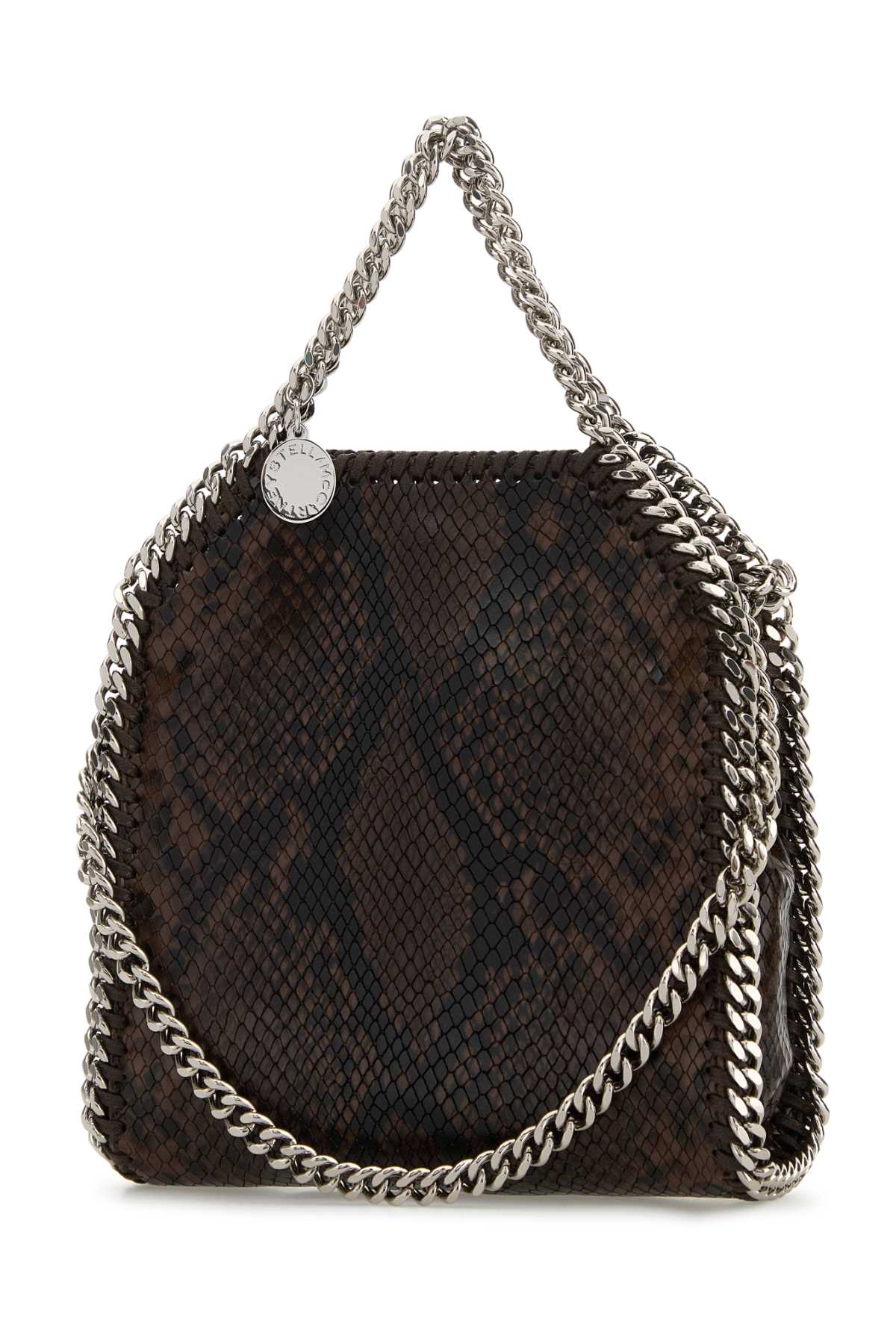 Stella Mccartney Printed Shaggy Deer Micro Falabella Handbag In Brown