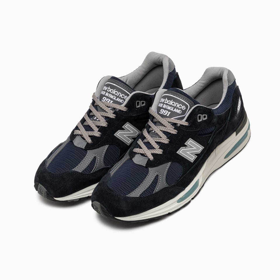 Shop New Balance 991v2 Made In Uk Sneakers U991nv2 In Navy D