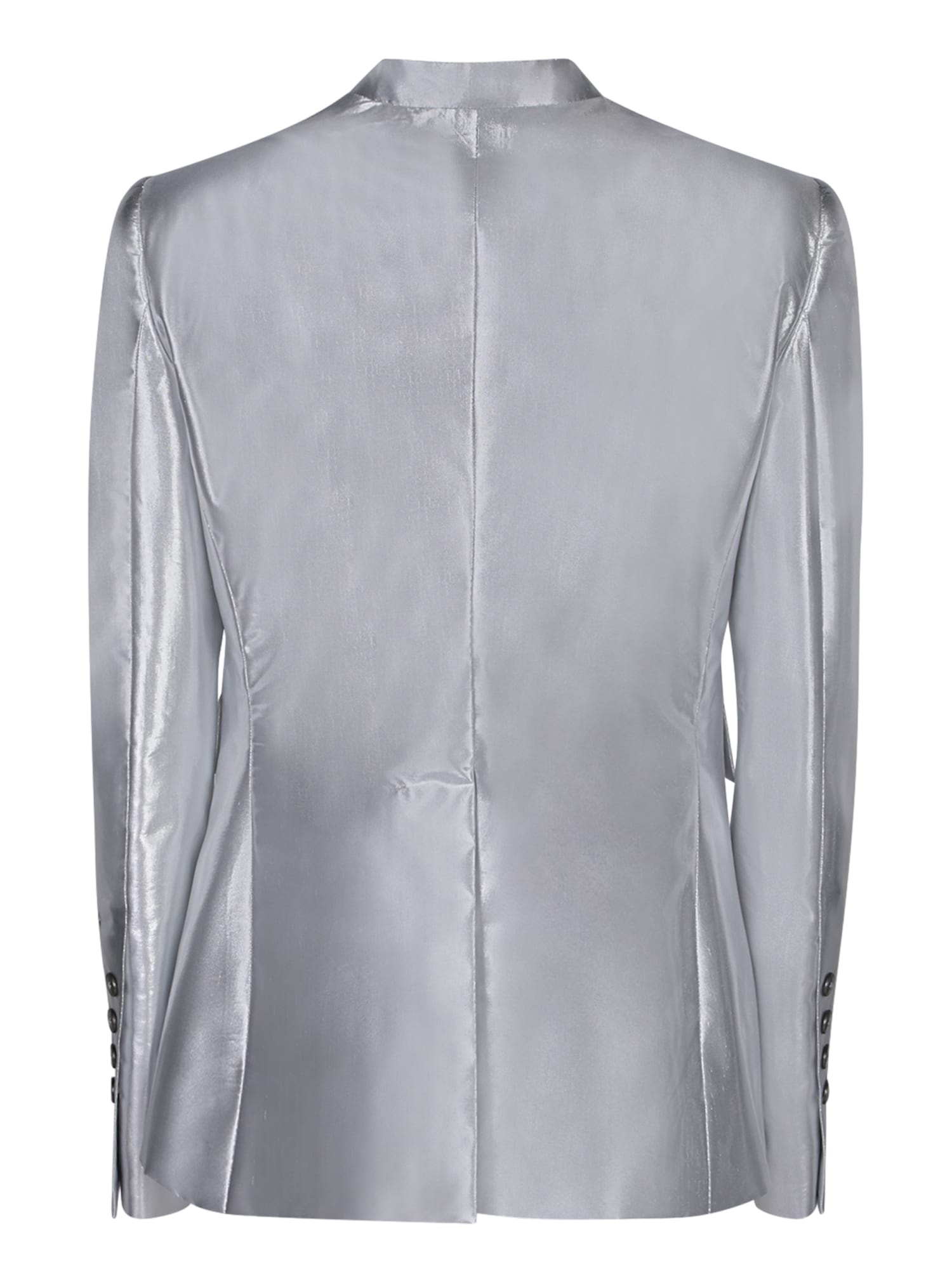 Shop Sapio Lurex Fabric Jacket In Silver In Metallic