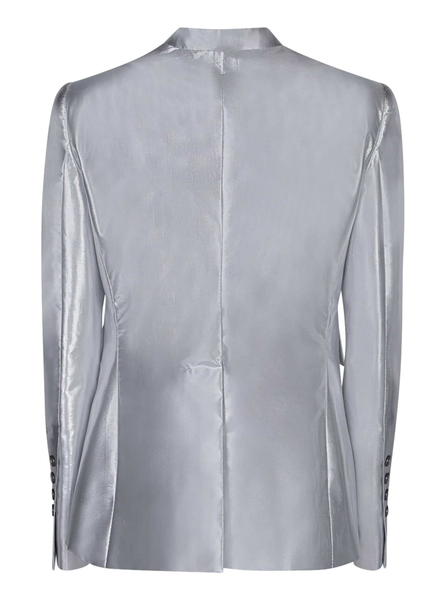 Sapio Metallic Single Breasted Jacket In Gray
