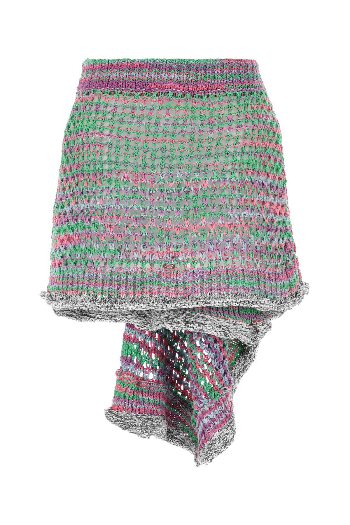 Shop Attico Multicolor Crochet Mini Skirt In 021