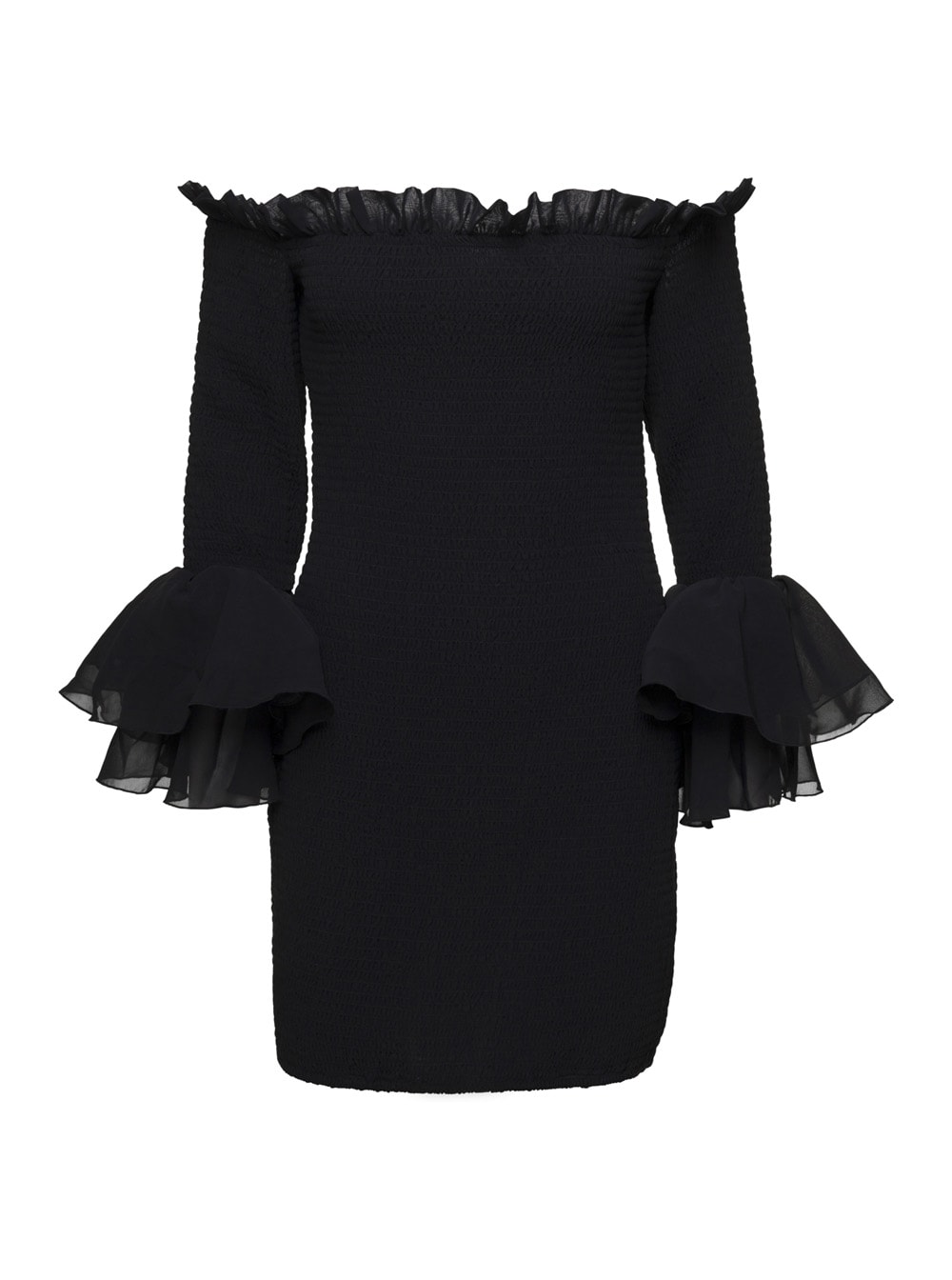 Blackbellina Shirred Mini Dress In Chiffon Woman