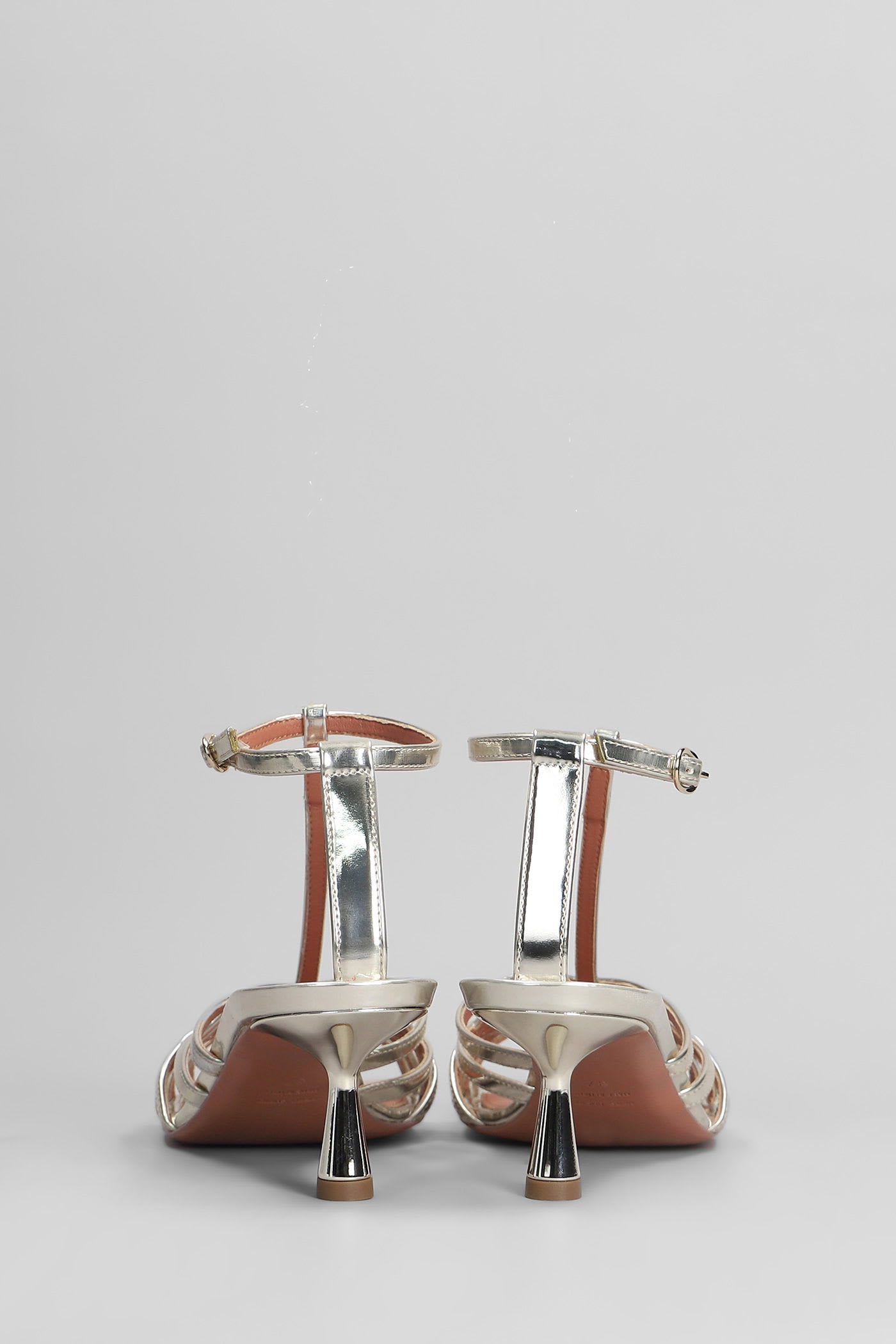 Aldo Castagna Manila Sandals In Platinum Leather In Multi