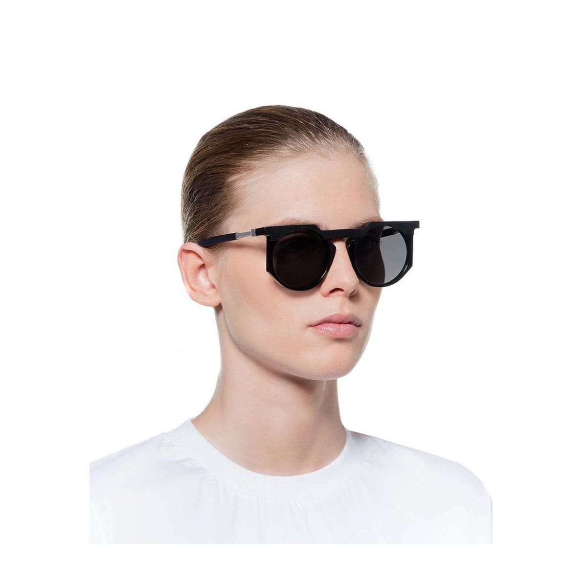 Shop Vava Wl0026 White Label Black Matte Sunglasses In Nero