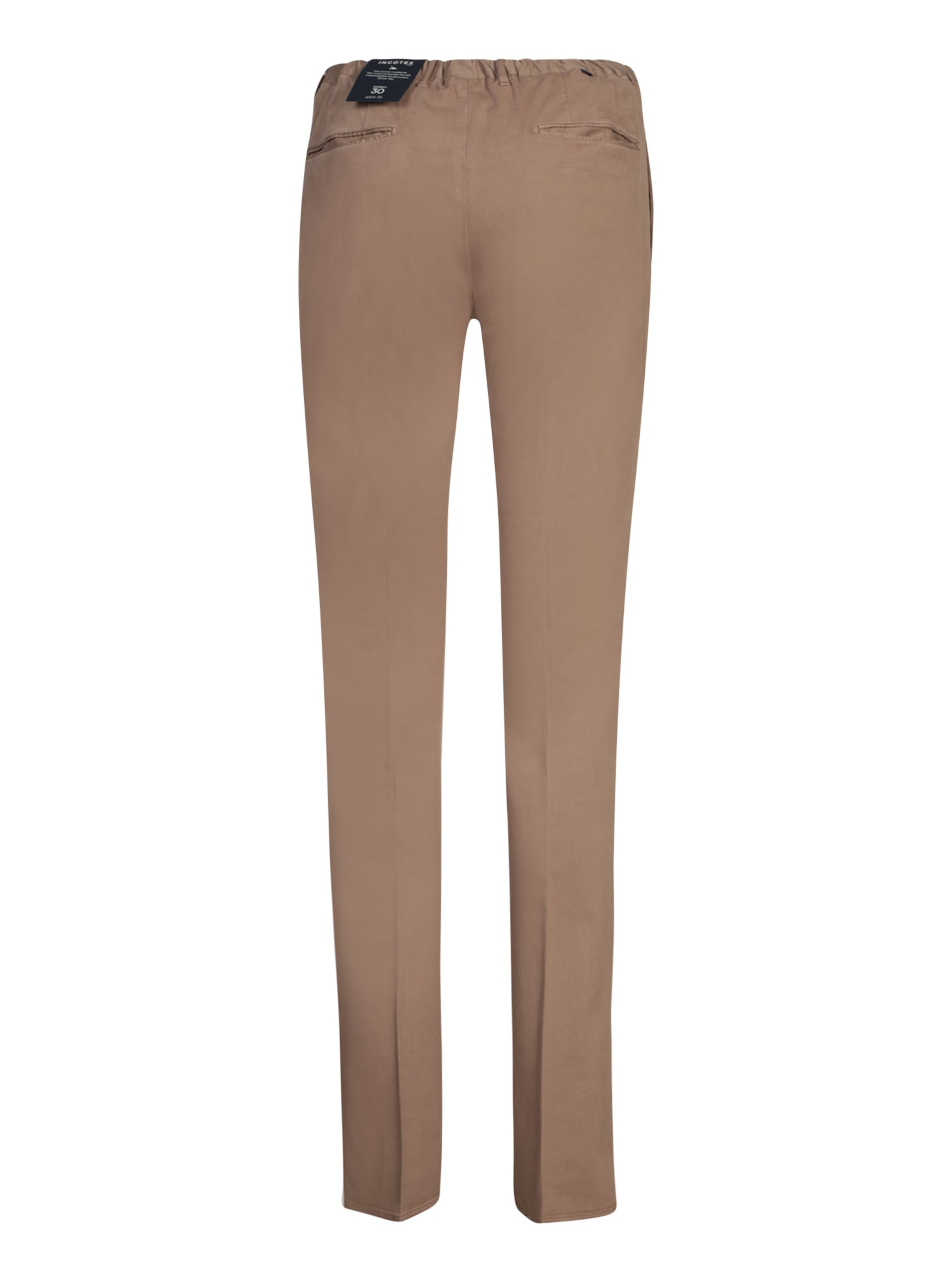 Shop Incotex Beige Cotton Slim Fit Pants